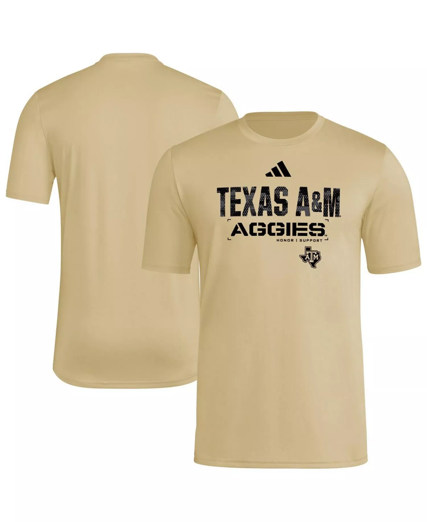 Men's Natural Texas A M Aggies 2025 Military Appreciation Pre-Game AEROREADY T-Shirt - Natural - 2XL