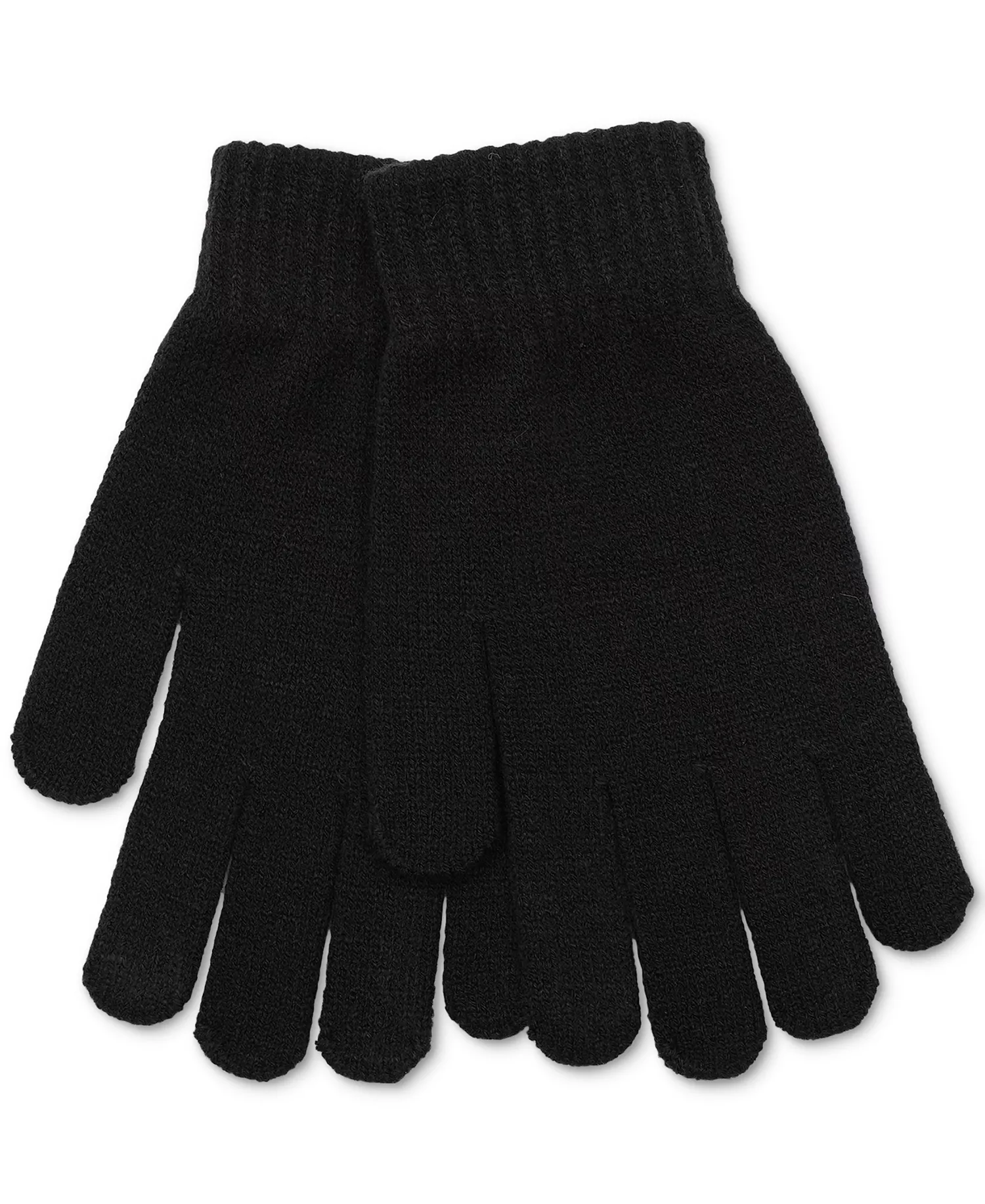 Men's Embroidered Logo Beanie & Gloves Set  - Black - OS