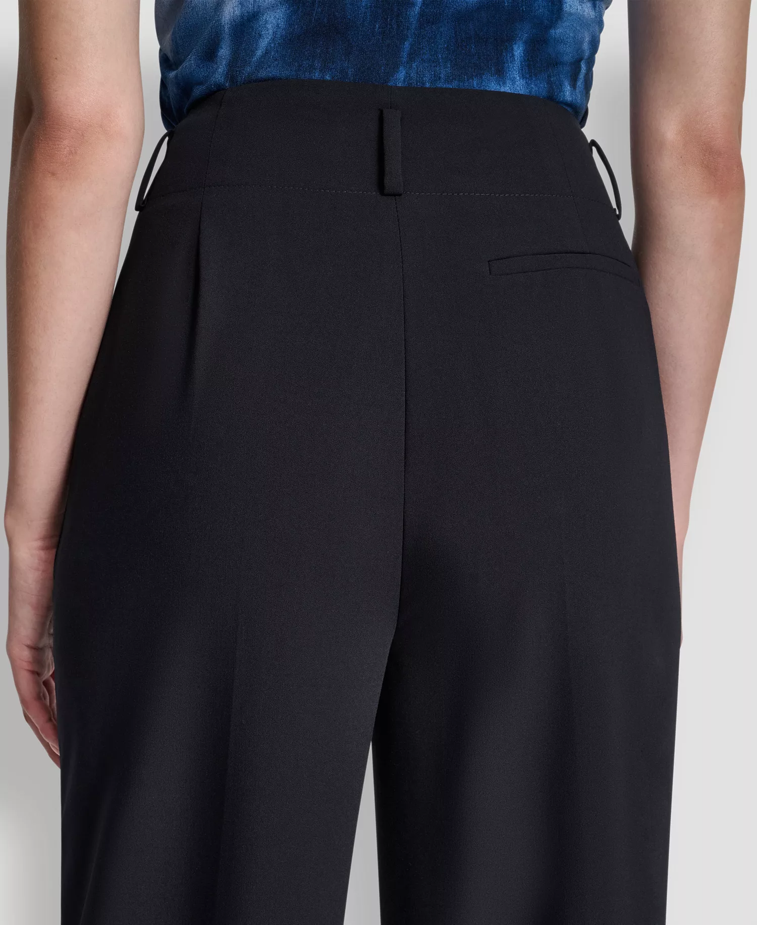 Women's Pintuck Wide Leg Pants - Navy - 10