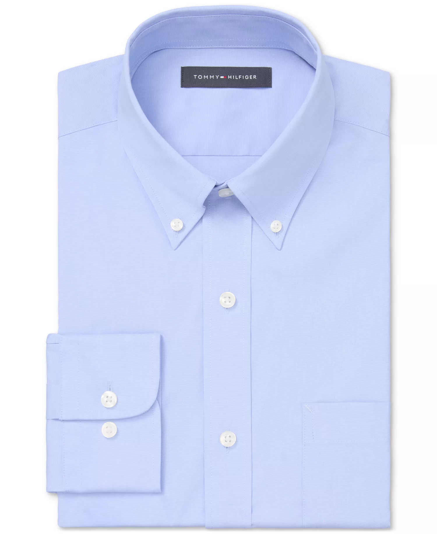 Men's Regular Fit Wrinkle Resistant Stretch Dress Shirt - Blue - 14.5 32/33