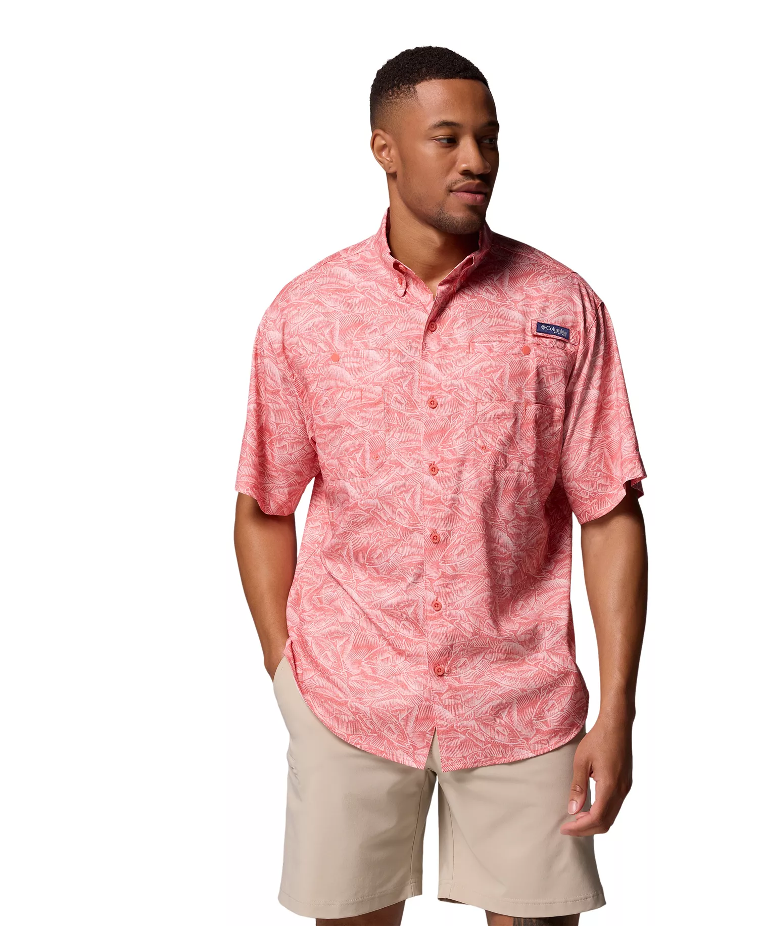 Men's Super Tamiami Short Sleeve Shirt - Blue echo hooked up - L