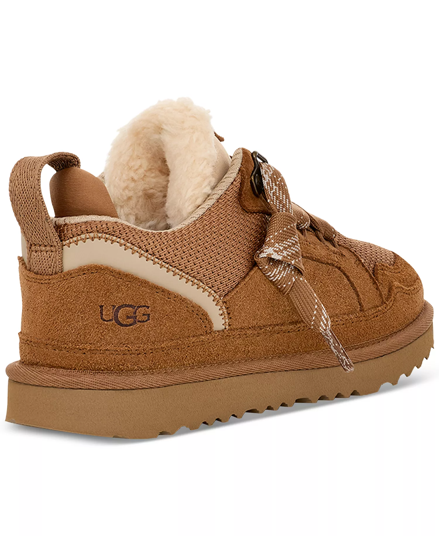 Kids Lowmel Lace-Up Cozy Sneakers - Chestnut - 3