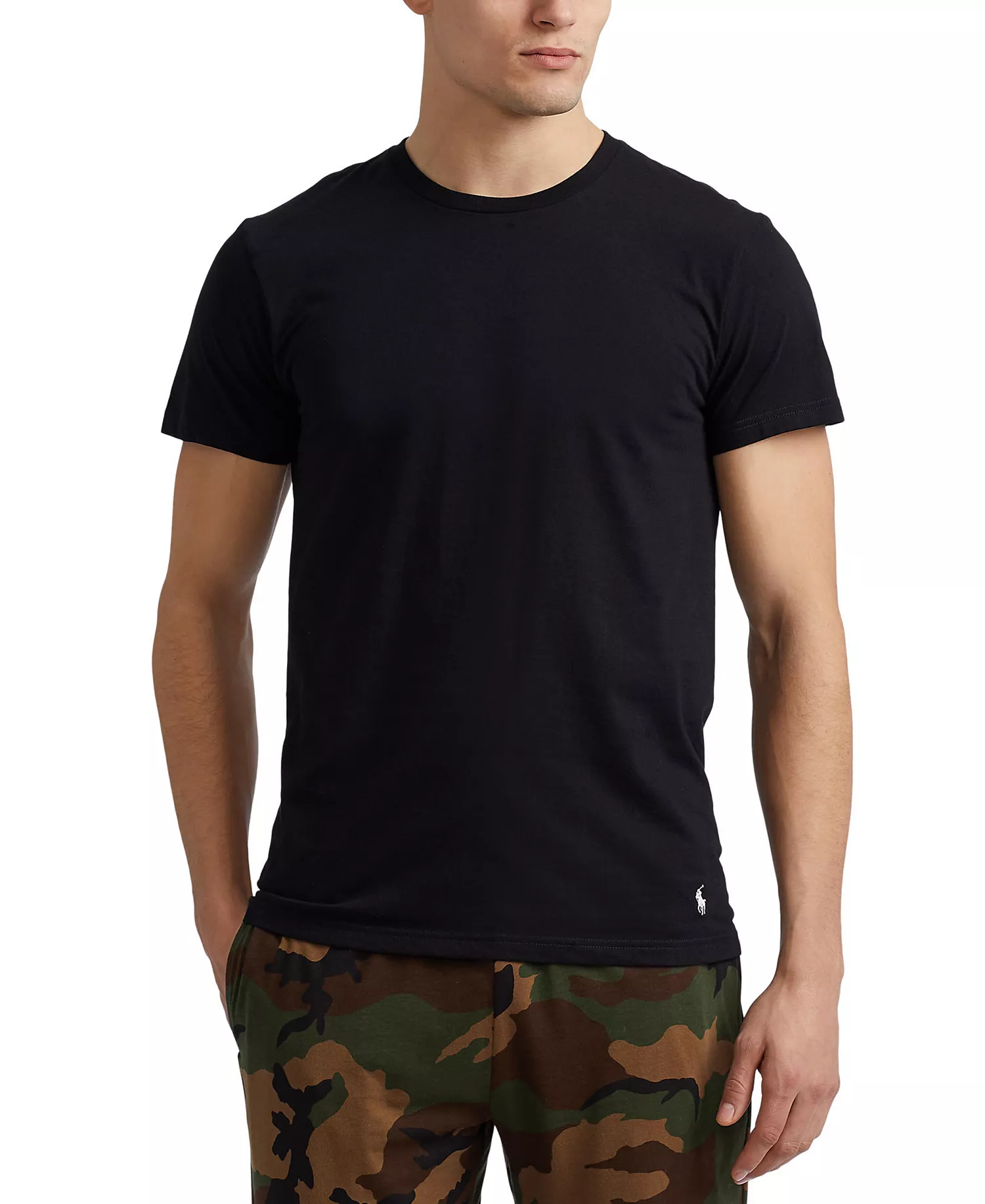 Men's 5+1 Free Bonus Classic-Fit Crewneck Undershirts Pack - Polo Black - L