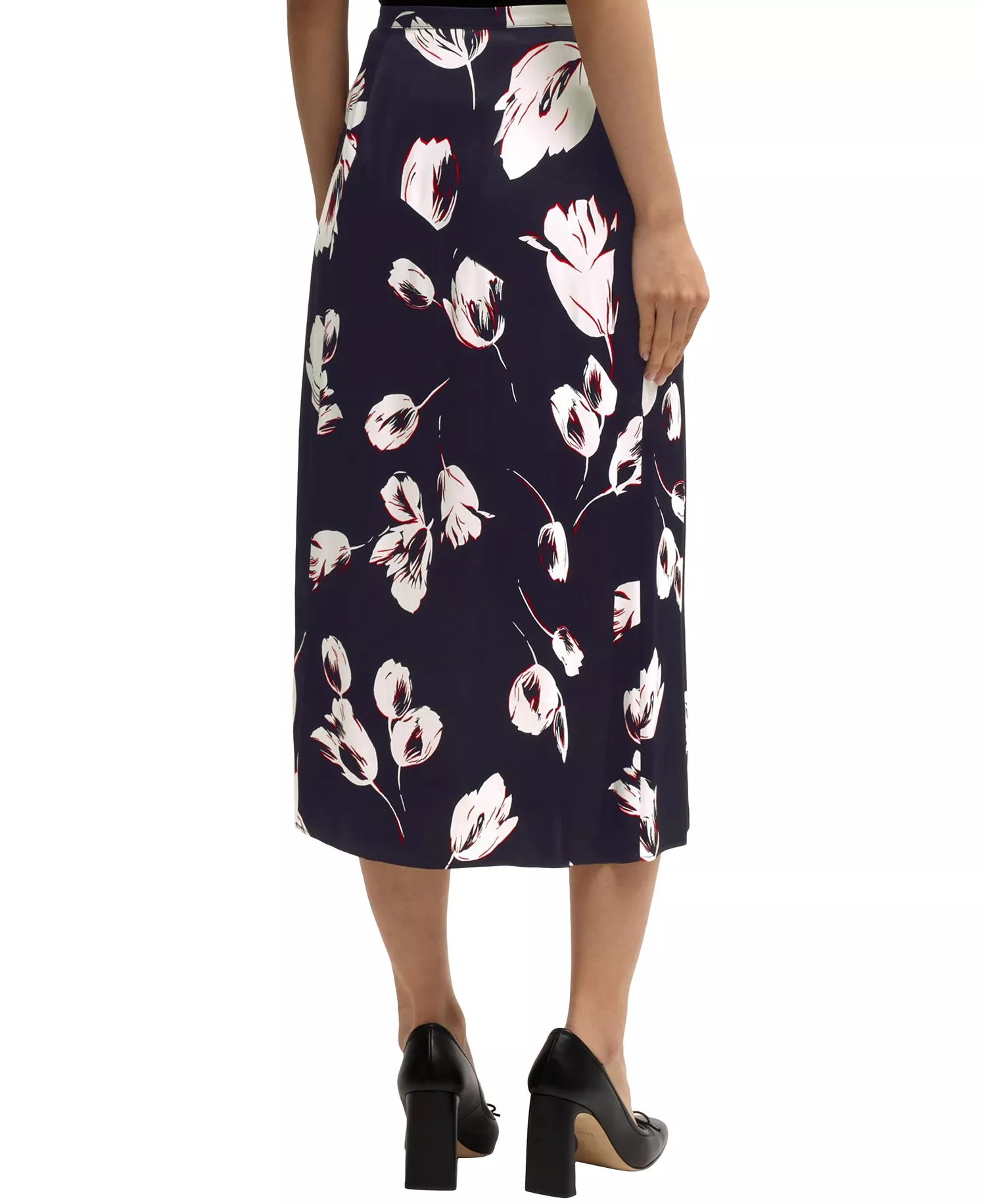 Women's Tulip Print Satin Maxi Skirt - Open Misc - 2