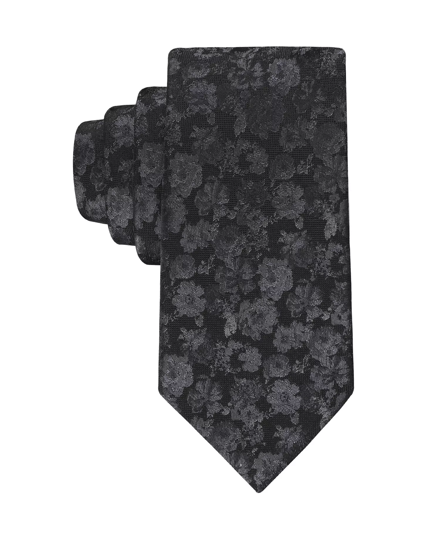 Men's Eloise Floral Print Tie - Black - ONE SIZE