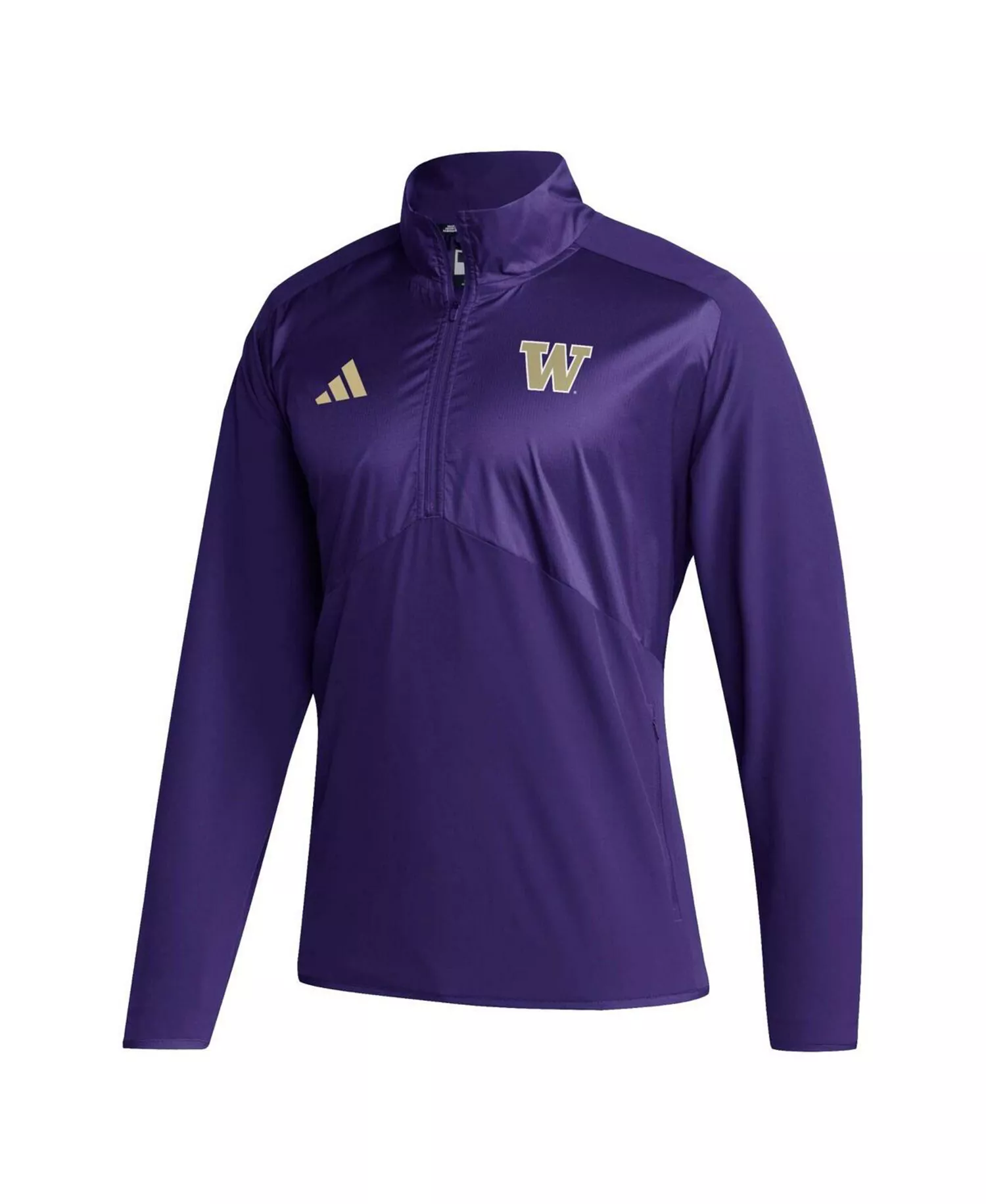 Men's Purple Washington Huskies Sideline AEROREADY Raglan Sleeve Quarter-Zip Jacket - Purple - 2XL