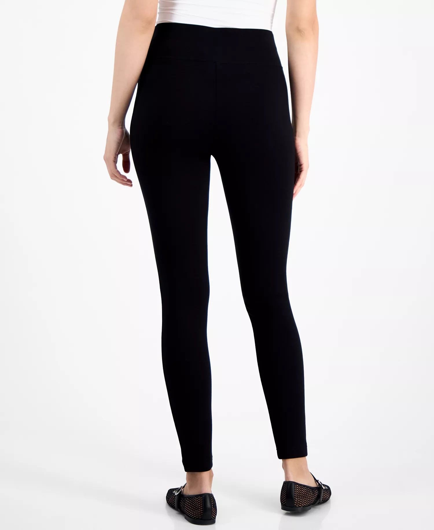 Petite High-Rise Pull-On Leggings, Macy's Exclusive - Deep Black - P/L