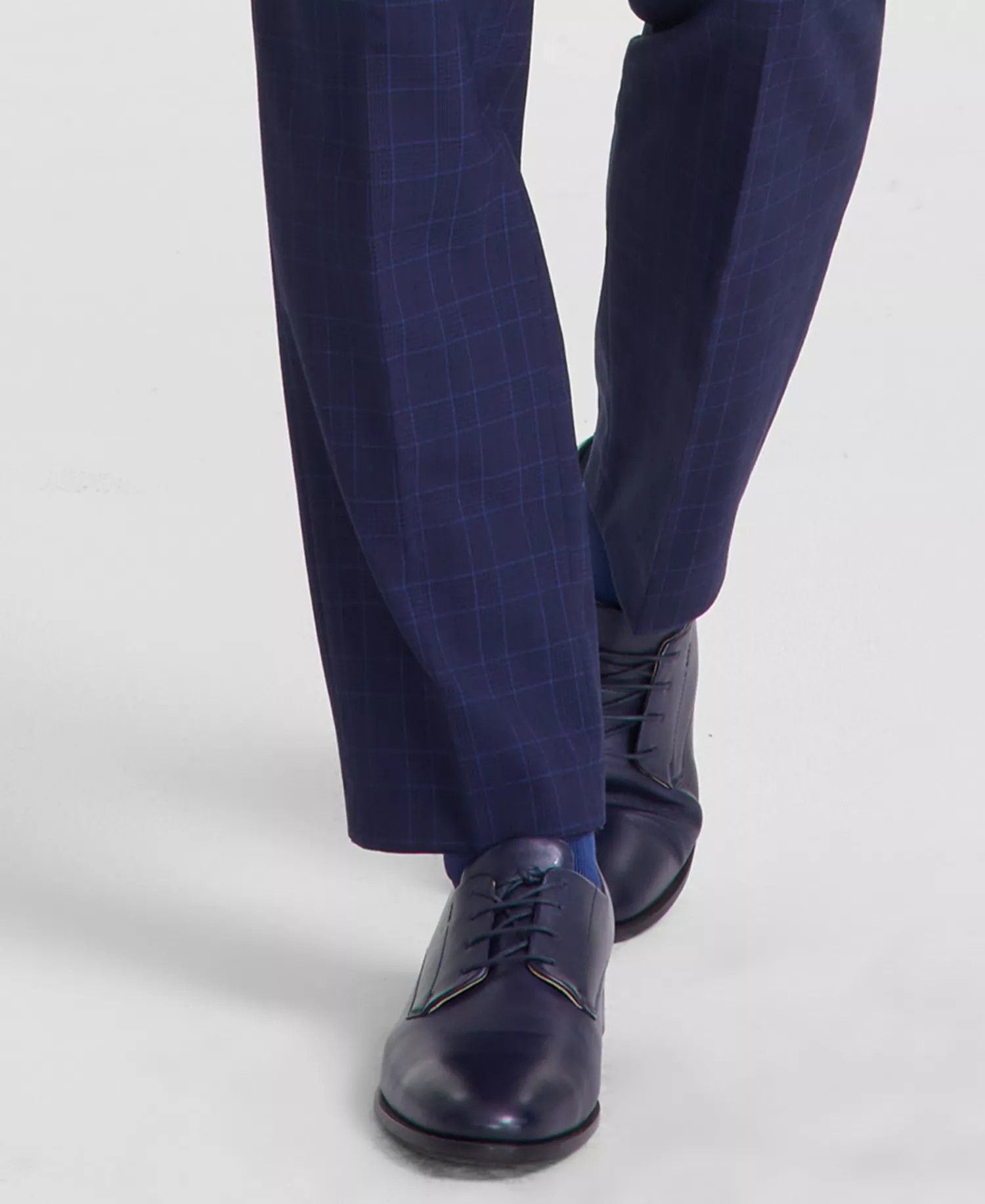Men's Modern-Fit Wool Suit Pants - CLOSE OUT! - Blue Plaid - 34R