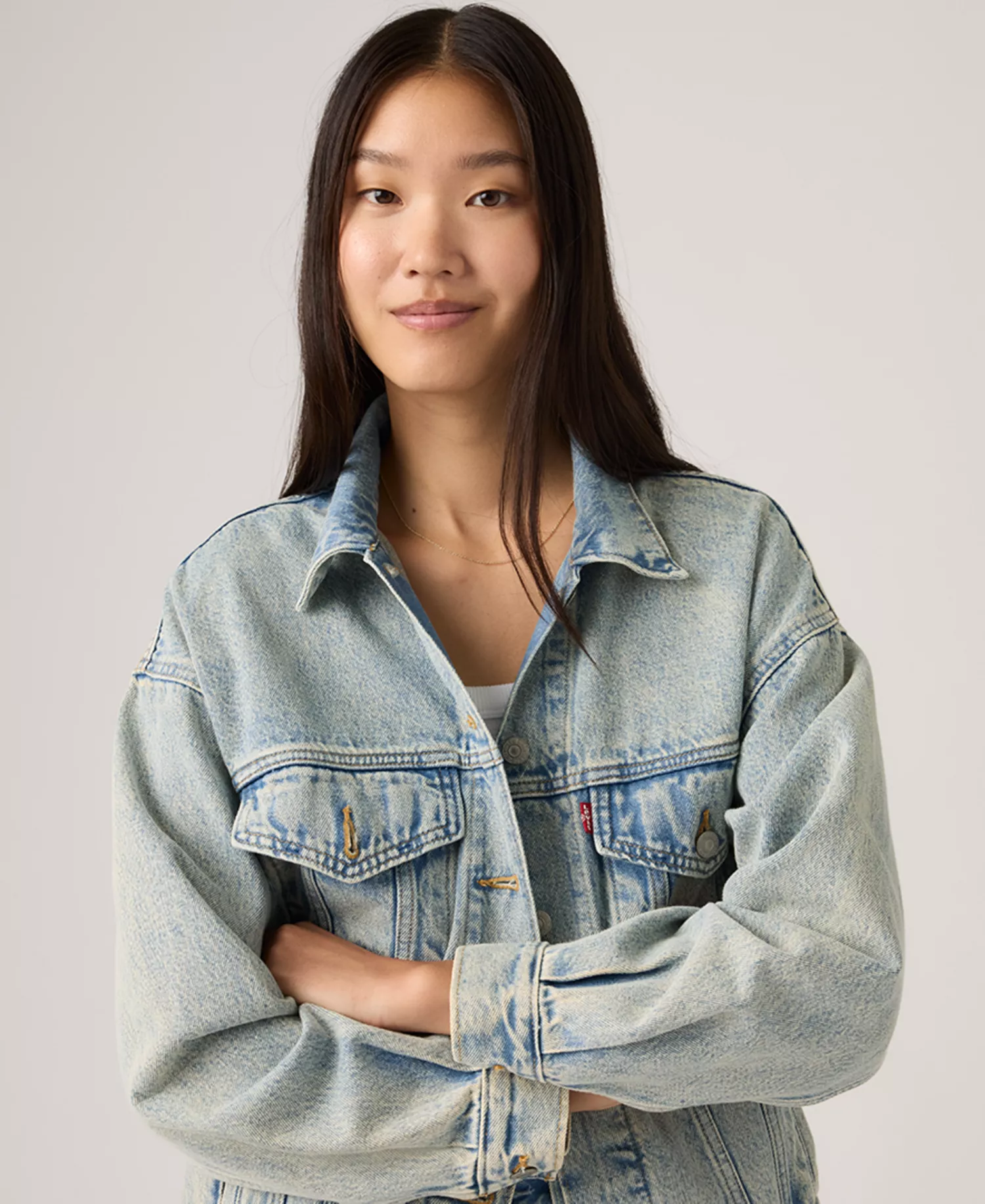 Women's 90s Cotton Trucker Jacket - A Little Hazy Vest - 1X