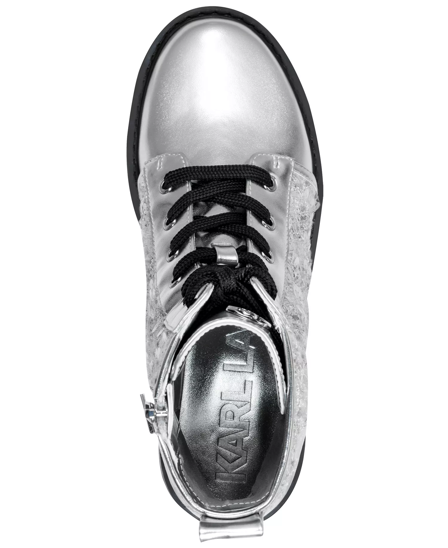 Women's Marlee Lace-Up Sequin Boots - Silver - 5