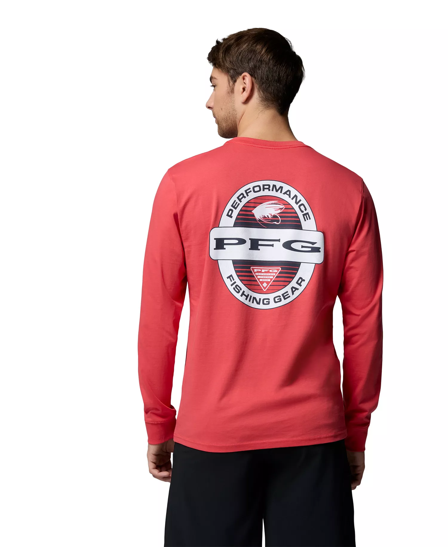 Men's PFG Yeager Graphic Long-Sleeve T-Shirt - SUNSET RED - L