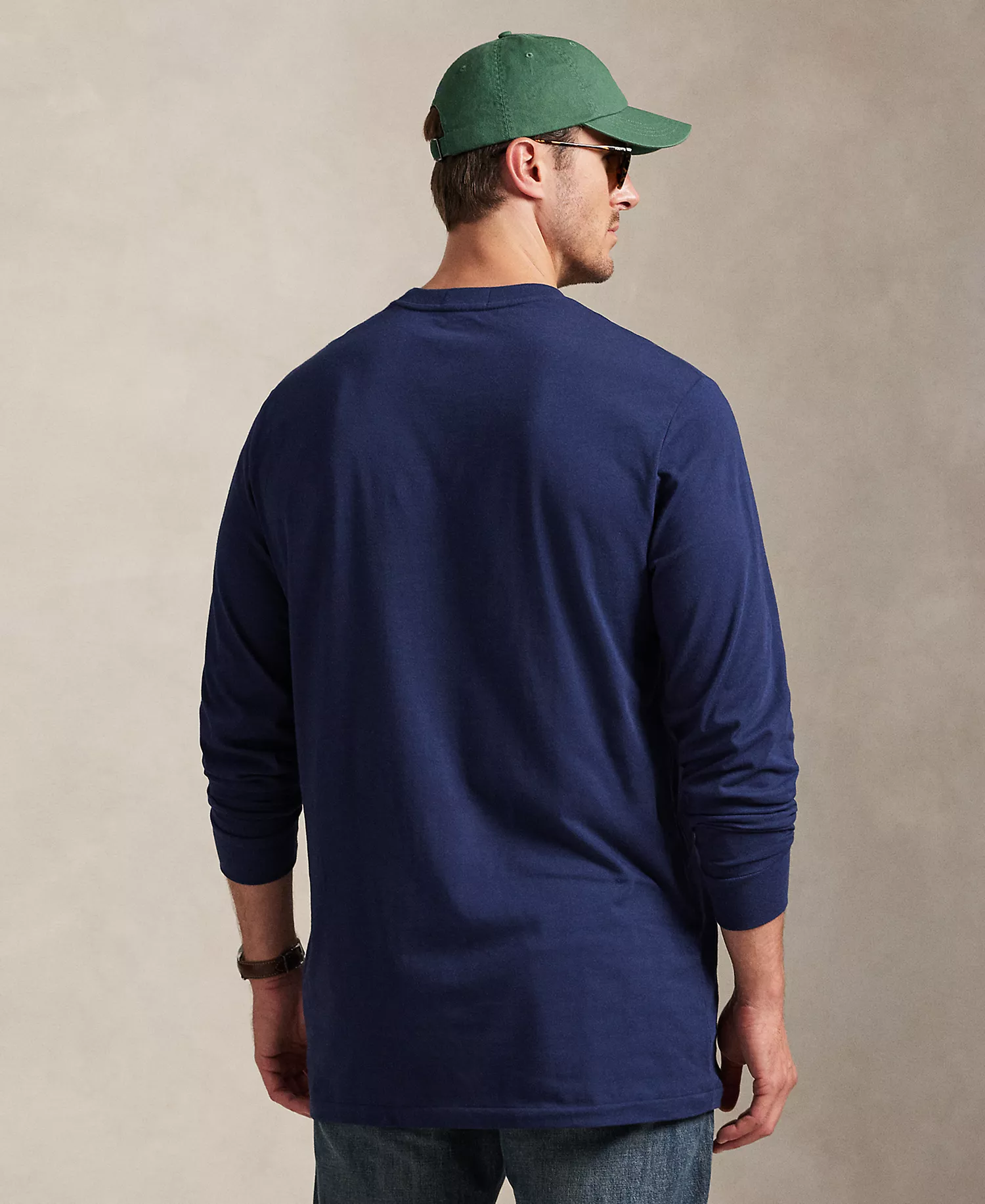 Men's Big & Tall Bear Print Long-Sleeve T-Shirt - Newport Navy - 2LT