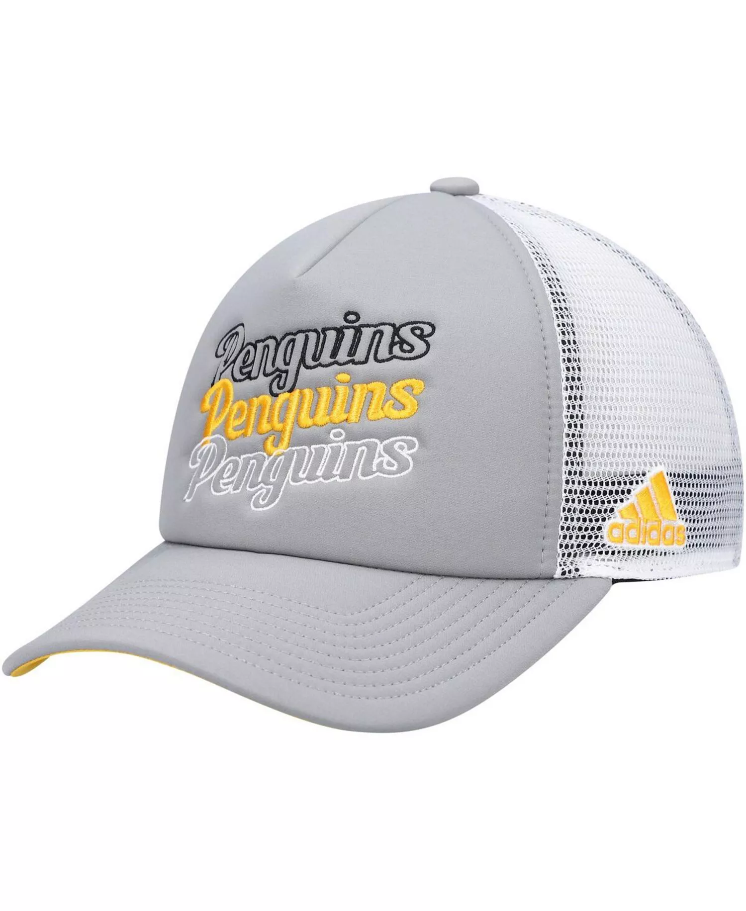 Women's Gray, White Pittsburgh Penguins Foam Trucker Snapback Hat - Gray, White - One Size Fits All