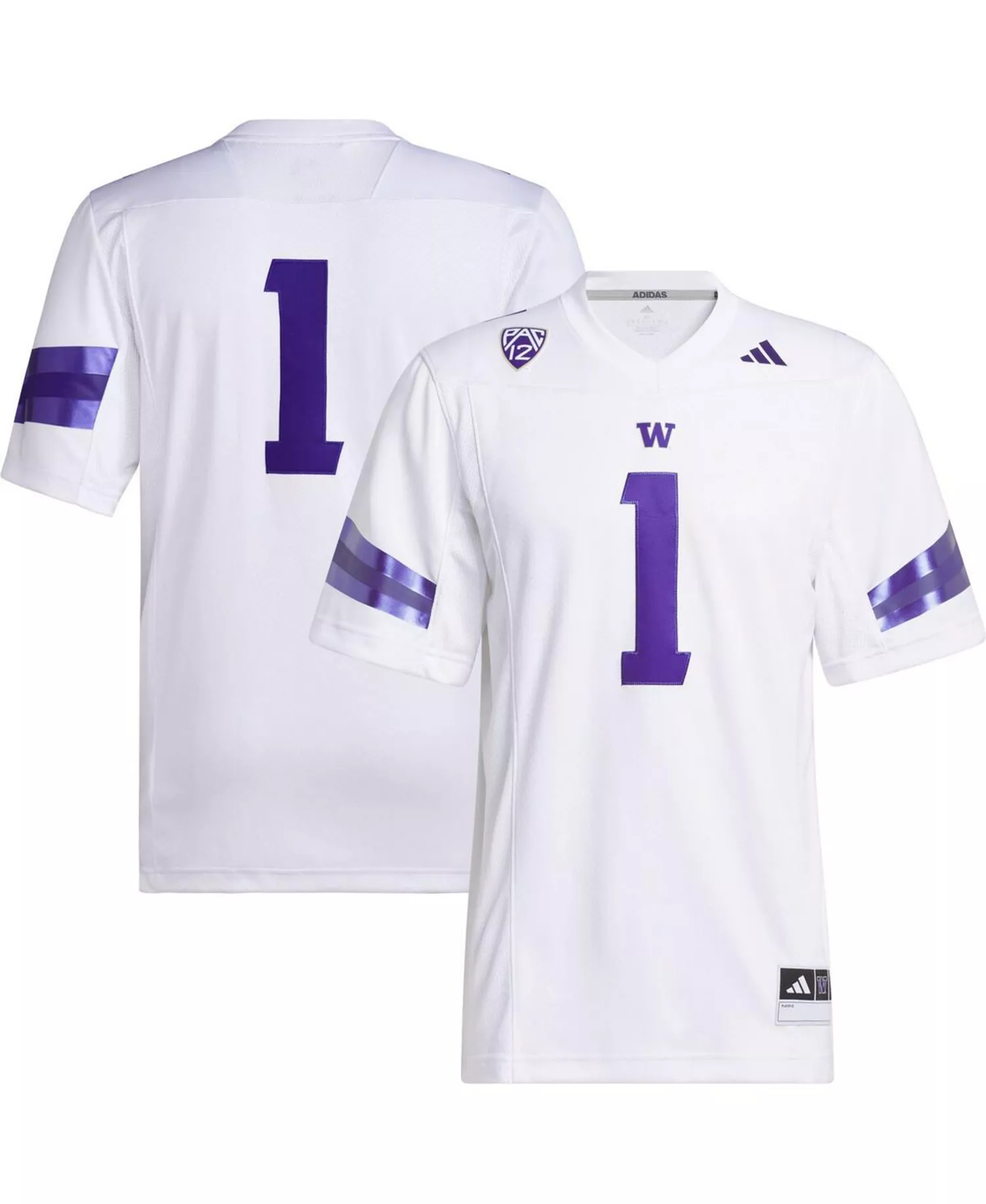 Men's #1 White Washington Huskies Premier Football Jersey - White - 2XL