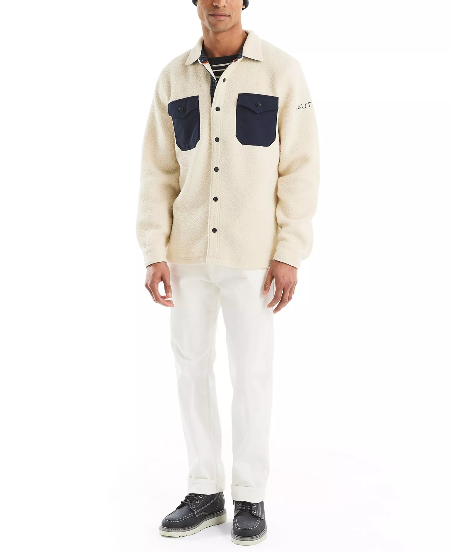 Men's Long Sleeve Snap Shirt - Natural - 2XL