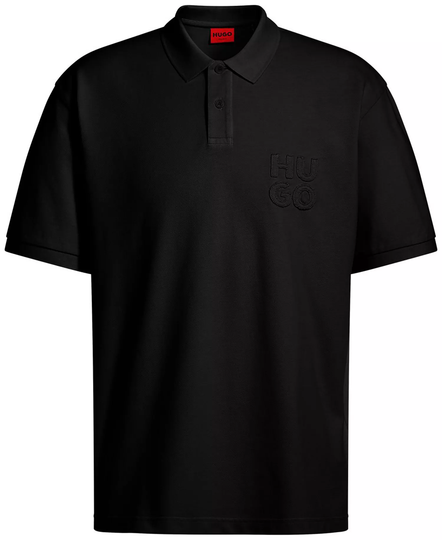 Men's Distressed Logo Polo Shirt - Black - L