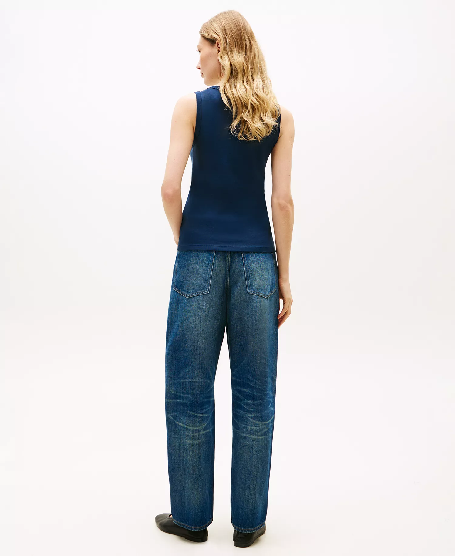 Women's Bow Detail Crew Neck Tank Top - Ecru - L