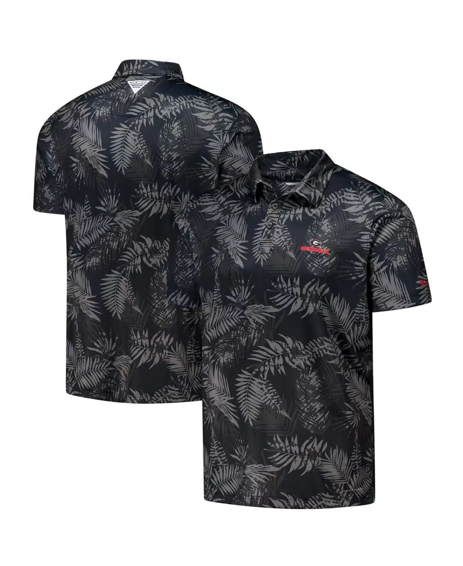 Men's Black Georgia Bulldogs PFG Super Terminal Tackle Omni-Shade Bangalows Polo - Black - M