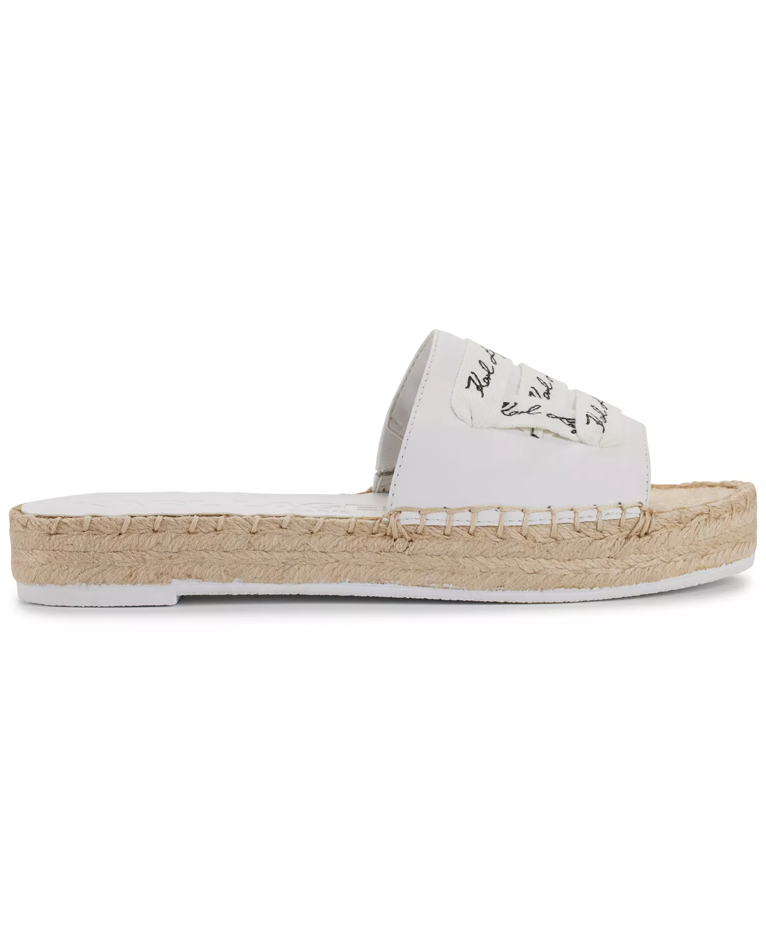 Cherie Logo Slip-On Espadrille Platform Slide Sandals - Bright White - 5.5M
