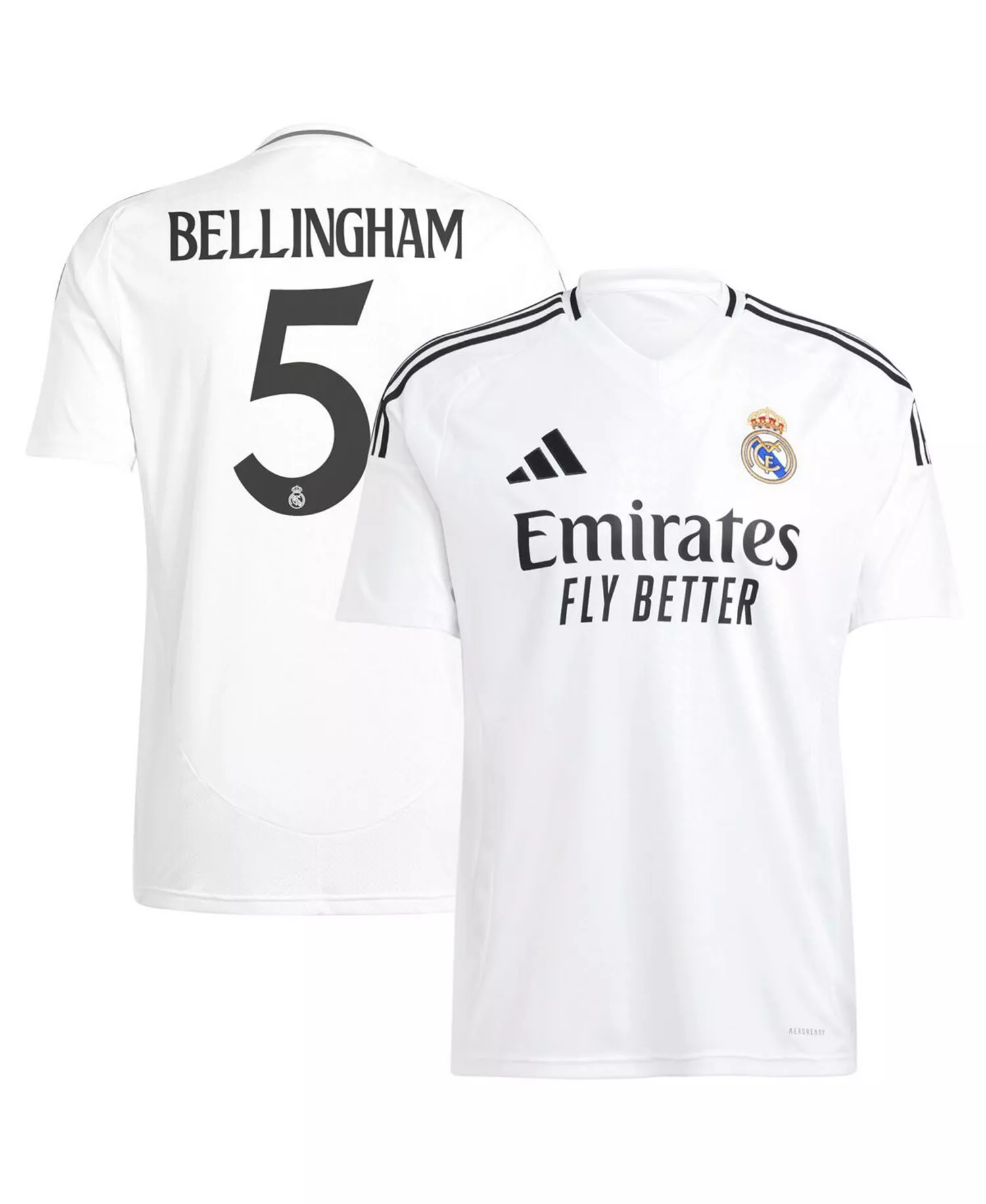 Men's Jude Bellingham White Real Madrid 2024/25 Home Replica Player Jersey - White - 2XL