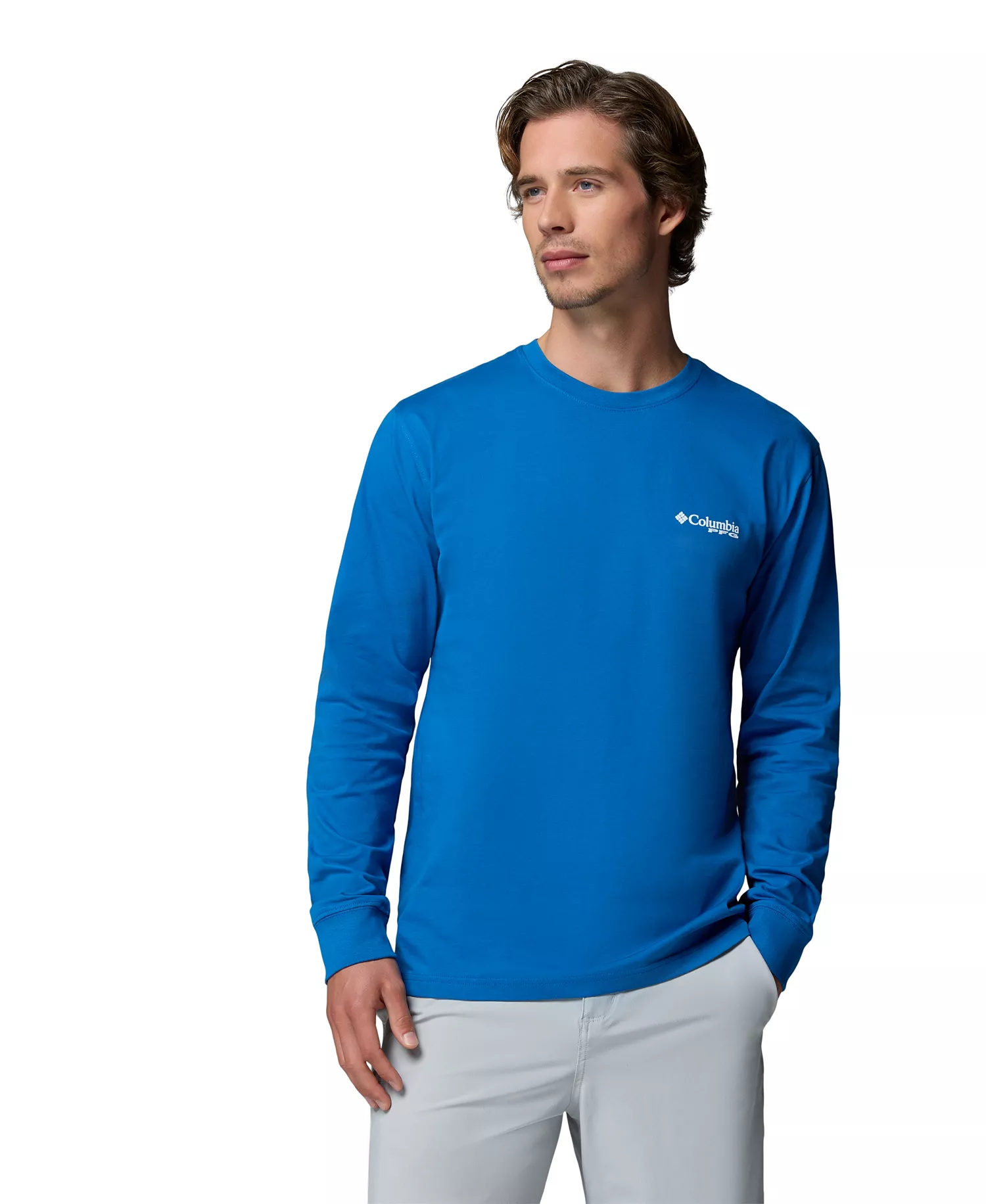 Men's PFG Ahab Graphic Long-Sleeve T-Shirt - Vivid Blue - L