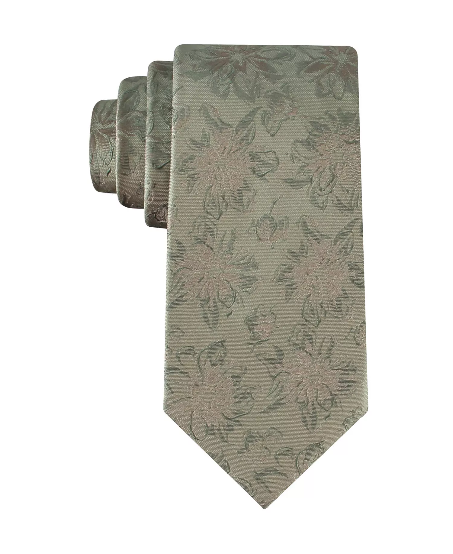 Men's Floral Pattern Tie - Sage - ONE SIZE