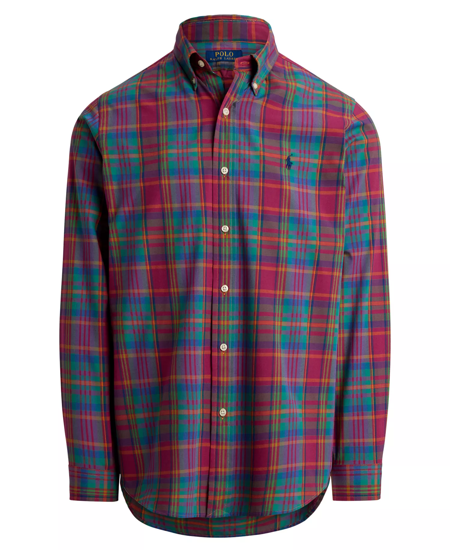 Men's Classic-Fit Plaid Performance Shirt - Berry Navy Multi - 2XL