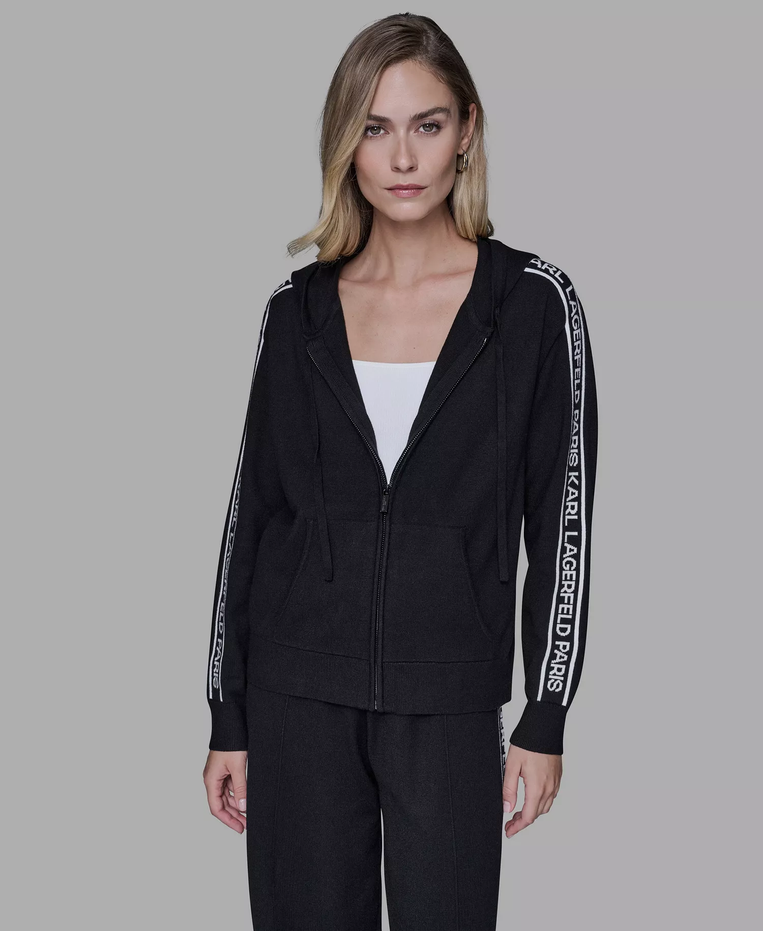 Women's Logo Detail Long-Sleeve Jacket - Black - L