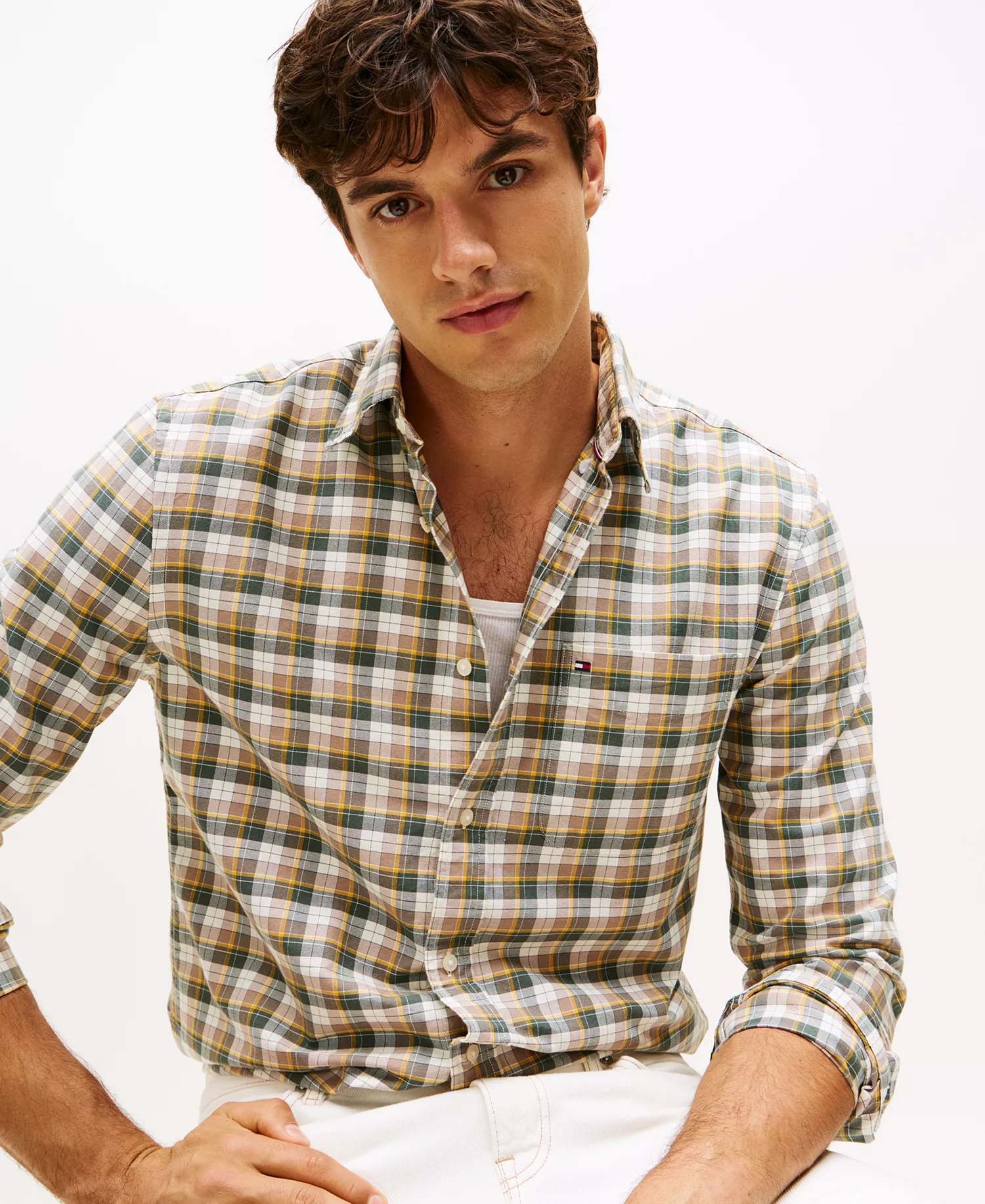 Men's Heritage Oxford Tartan Long Sleeve Shirt - Coastal Taupe / Check - M