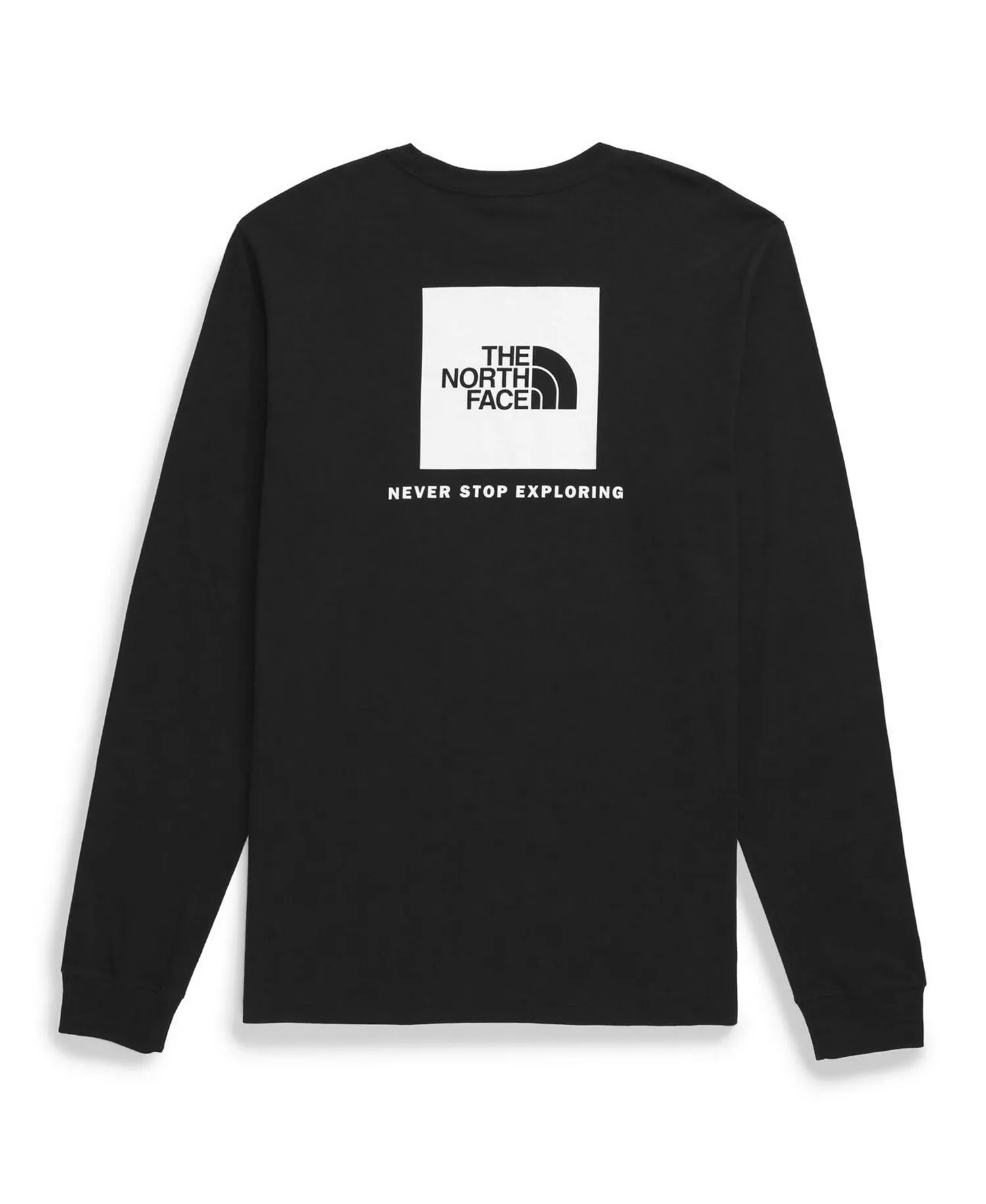 Men's Long Sleeve Box Never Stop Exploring T-shirt - Black, White - 3XL