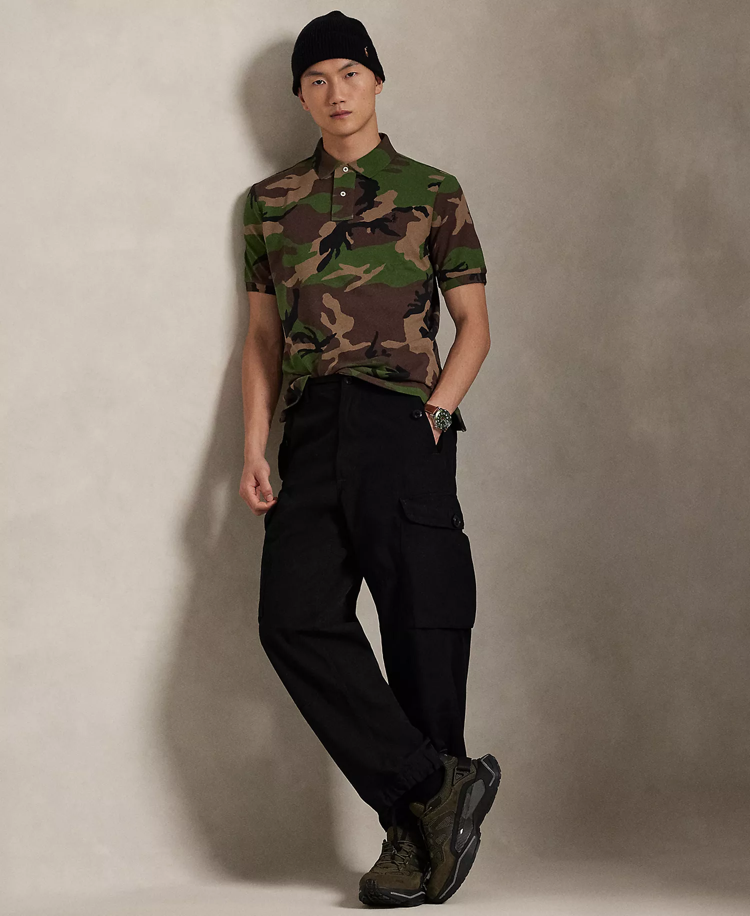 Men's Classic-Fit Camo Cotton Mesh Shirt - Surplus Camo - S