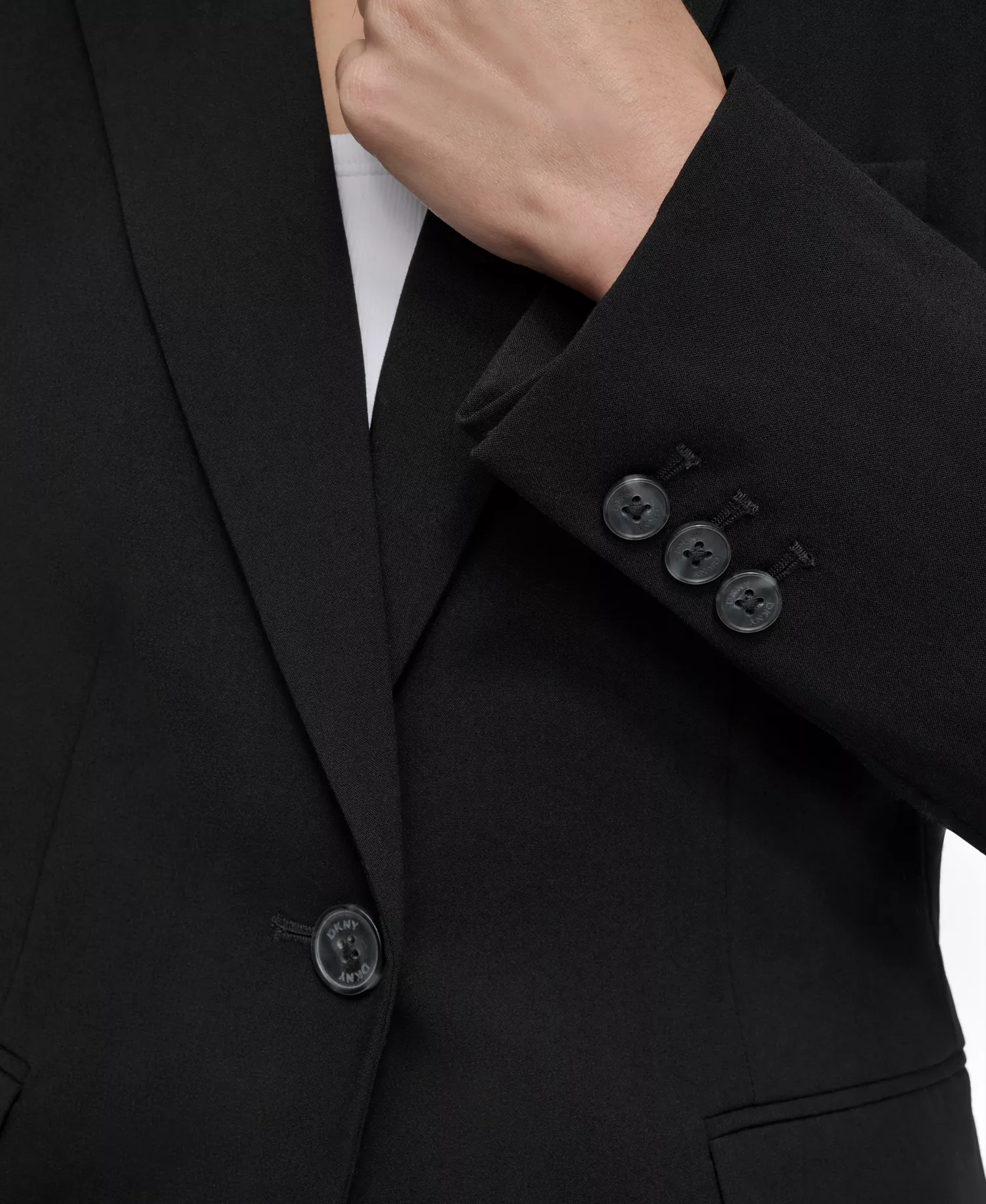 Women’s Notch-Collar One-Button Long Sleeve Blazer Blazer - Black - 10