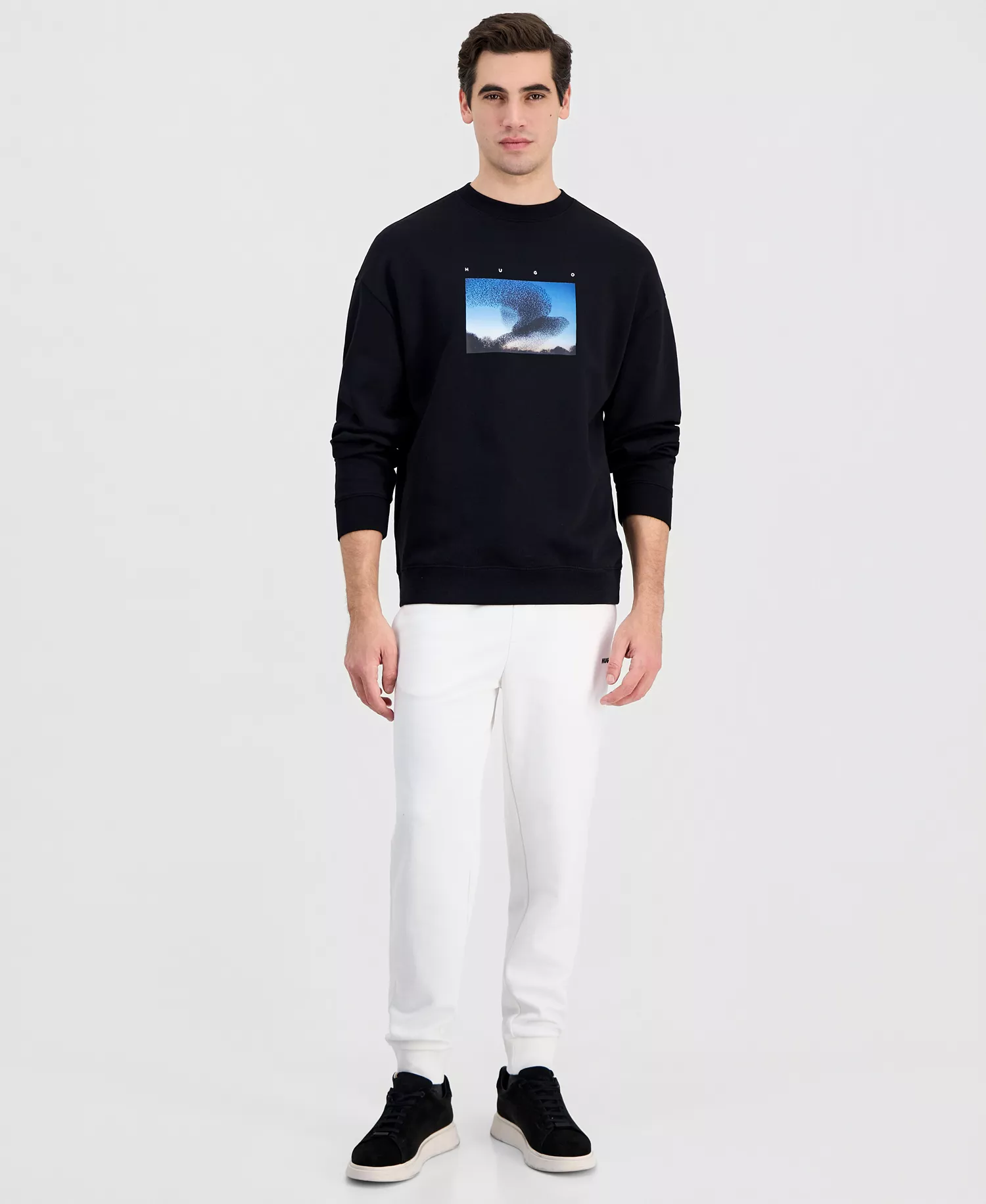 Men's Dorizonto Relaxed-Fit Graphic Print Sweatshirt - BLACK - L