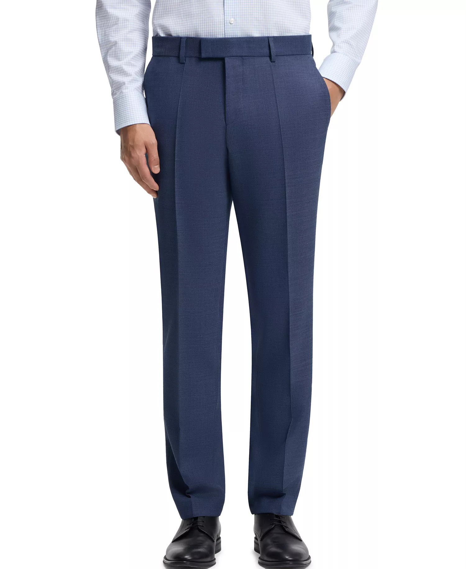 Men's Micro-Patterned Stretch Cloth Two-Piece Slim-Fit Suit - Open Blue - 38R