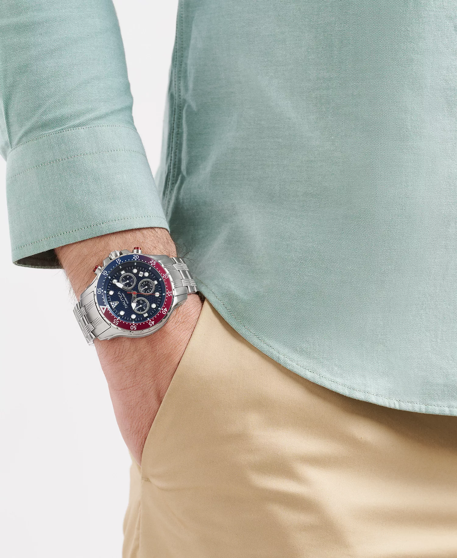 Men's Chronograph Silver-Tone Stainless Steel Watch Set, 44mm - Silver Tone - No Size