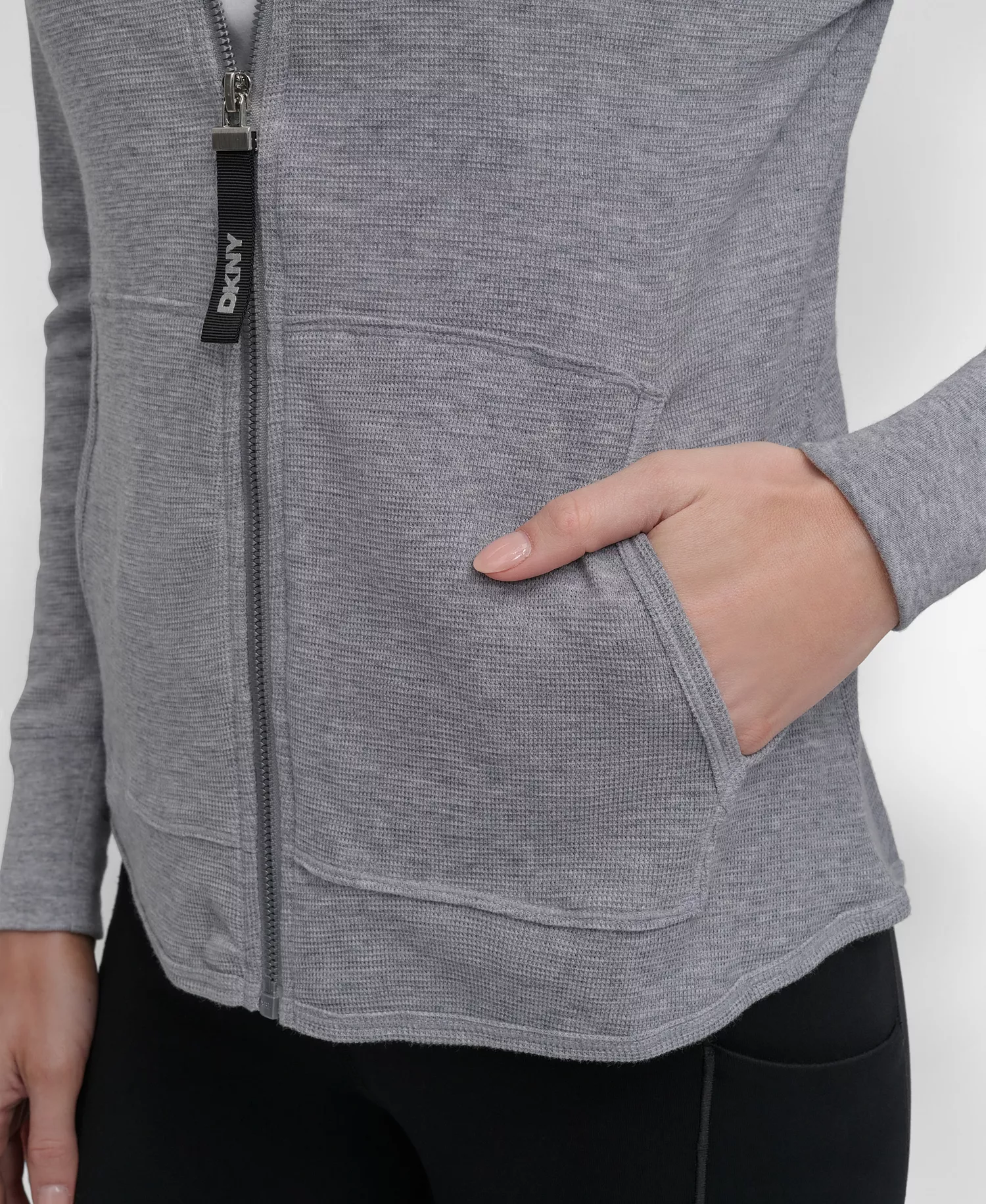 Women's Sport Zip-Front Hoodie Jacket - Black - L