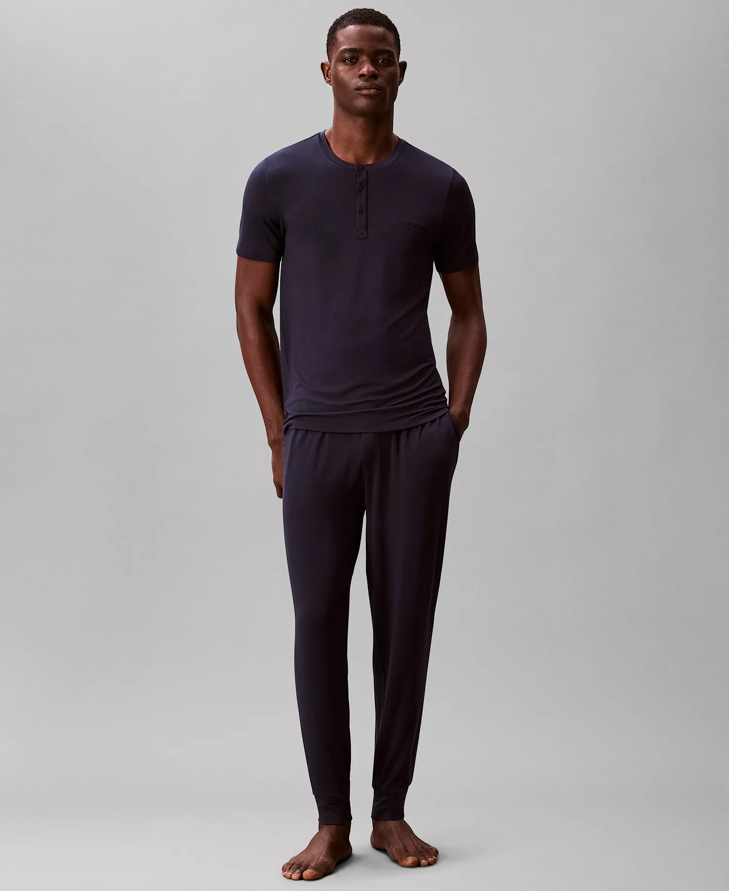 Men's UltraSoft Stretch Sleep Henley - SHORELINE - S