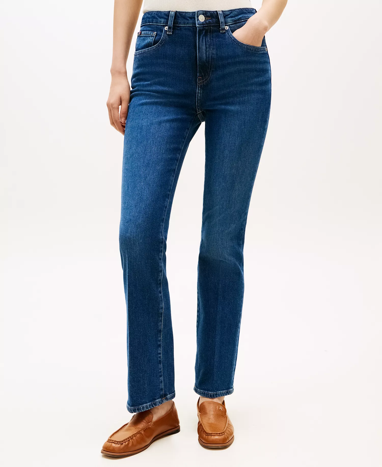 Women's Dark Blue Bootcut Jeans - Blue - 10