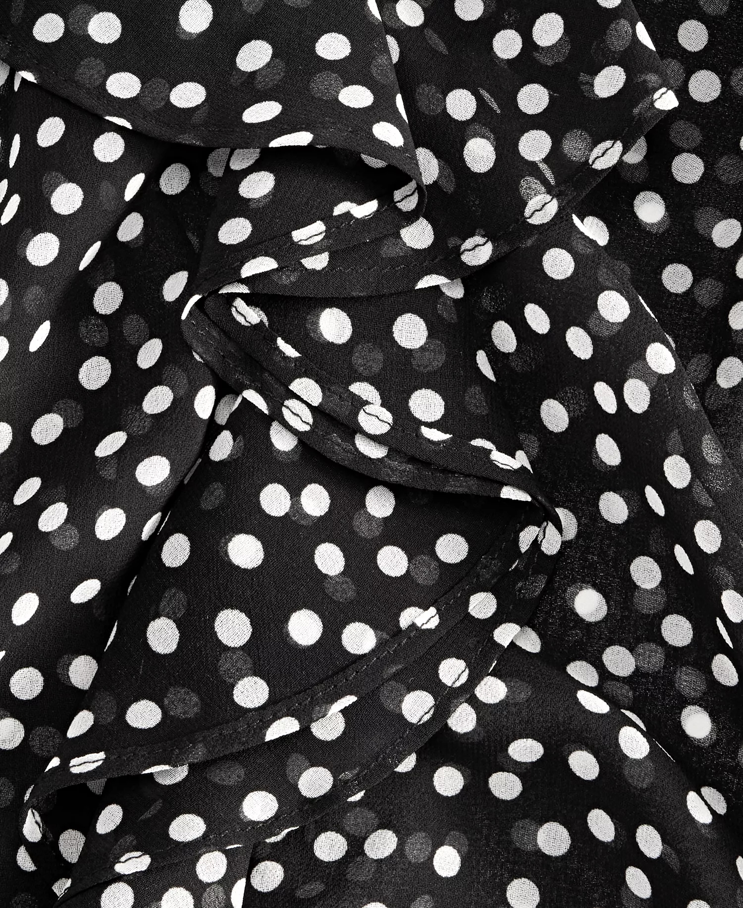Women's Ruffle-Trim V-Neck Blouse, Macy's Exclusive - Lilia Dots - L