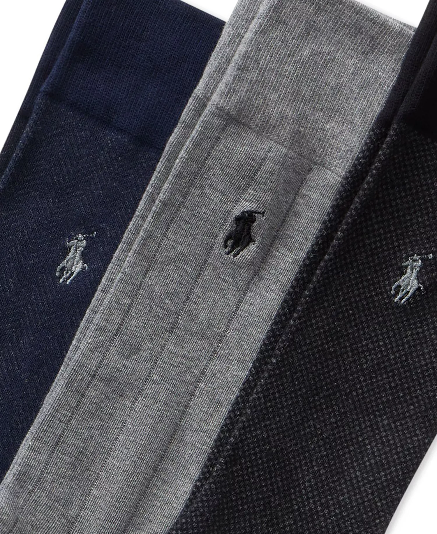 Men's 3-Pk. Classic Gents Patterned Dress Socks  - Black - 10-13