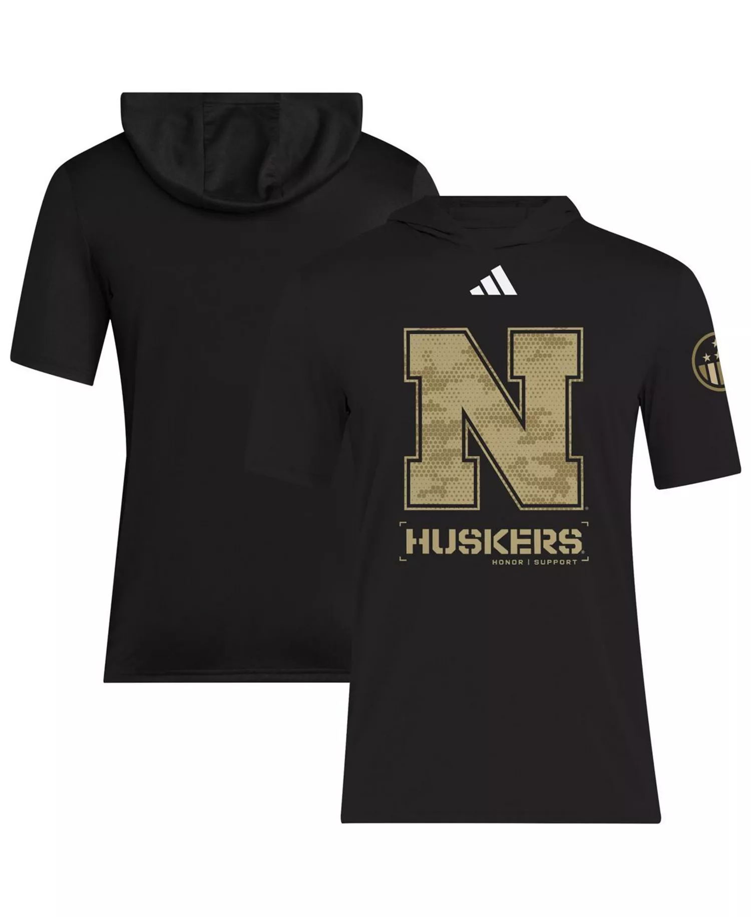 Men's Black Nebraska Huskers 2025 Military Appreciation AEROREADY T-Shirt - Black - L
