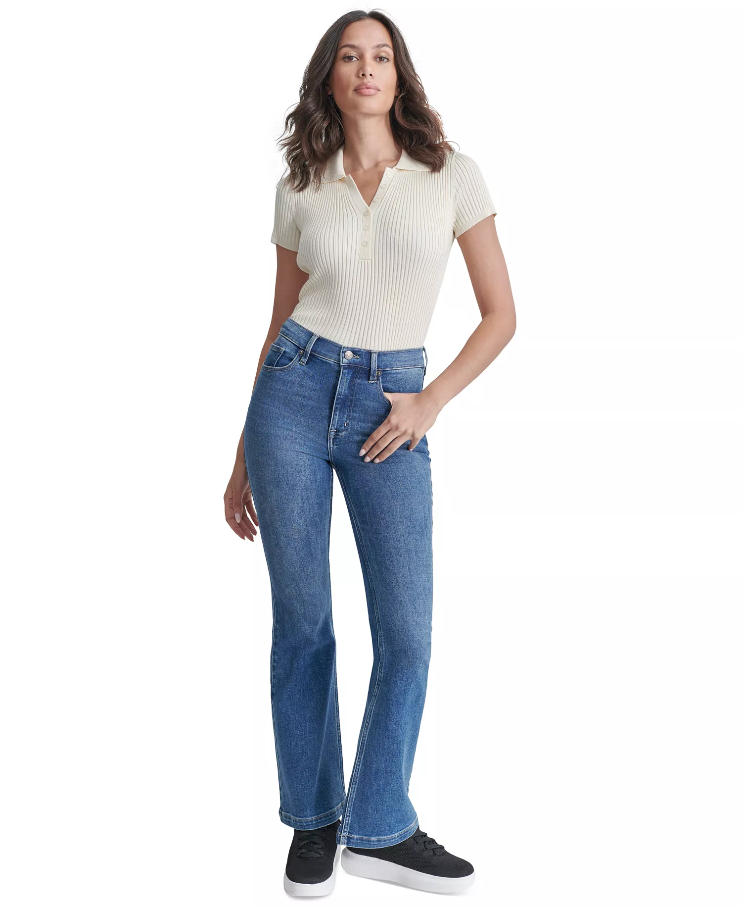 Petite Williamsburg High-Rise Flare-Leg Jeans - Dekalb Wash - 25P