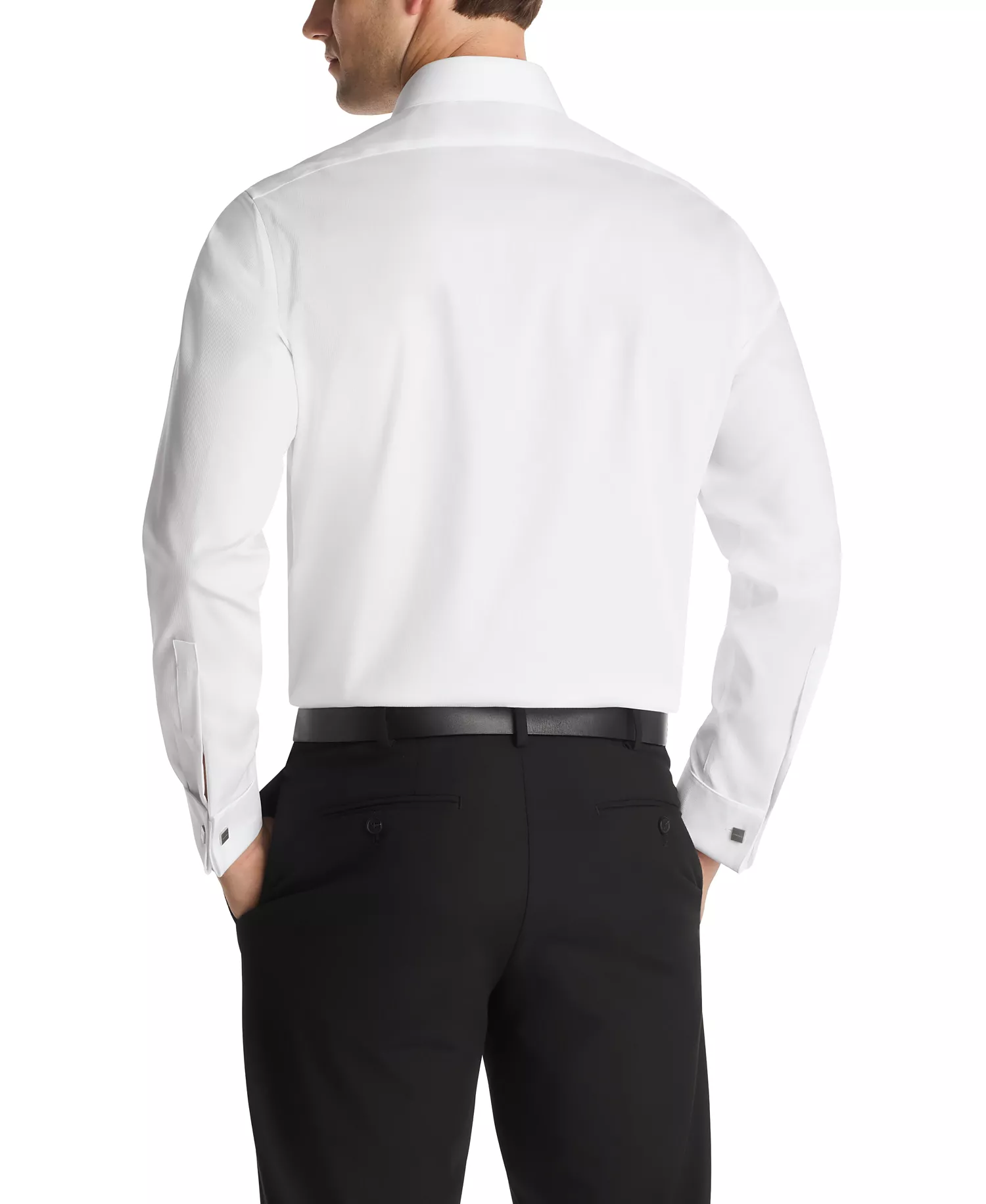 Calvin Klein Men's Slim Fit French Cuff Dress Shirt - White - 14 32/33