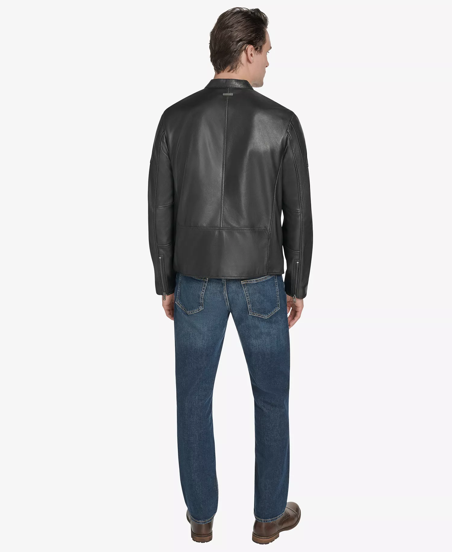 Men's Maitlin Leather Moto Jacket - Black - 2XL