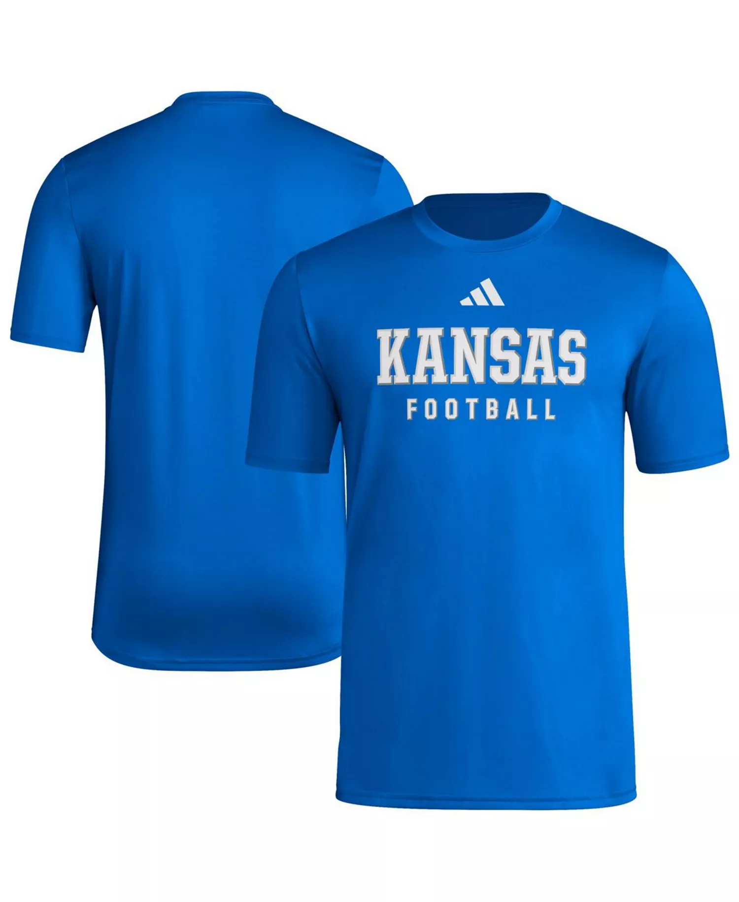 Men's Royal Kansas Jayhawks Locker Practice Football Pre-Game T-Shirt - Royal - 2XL