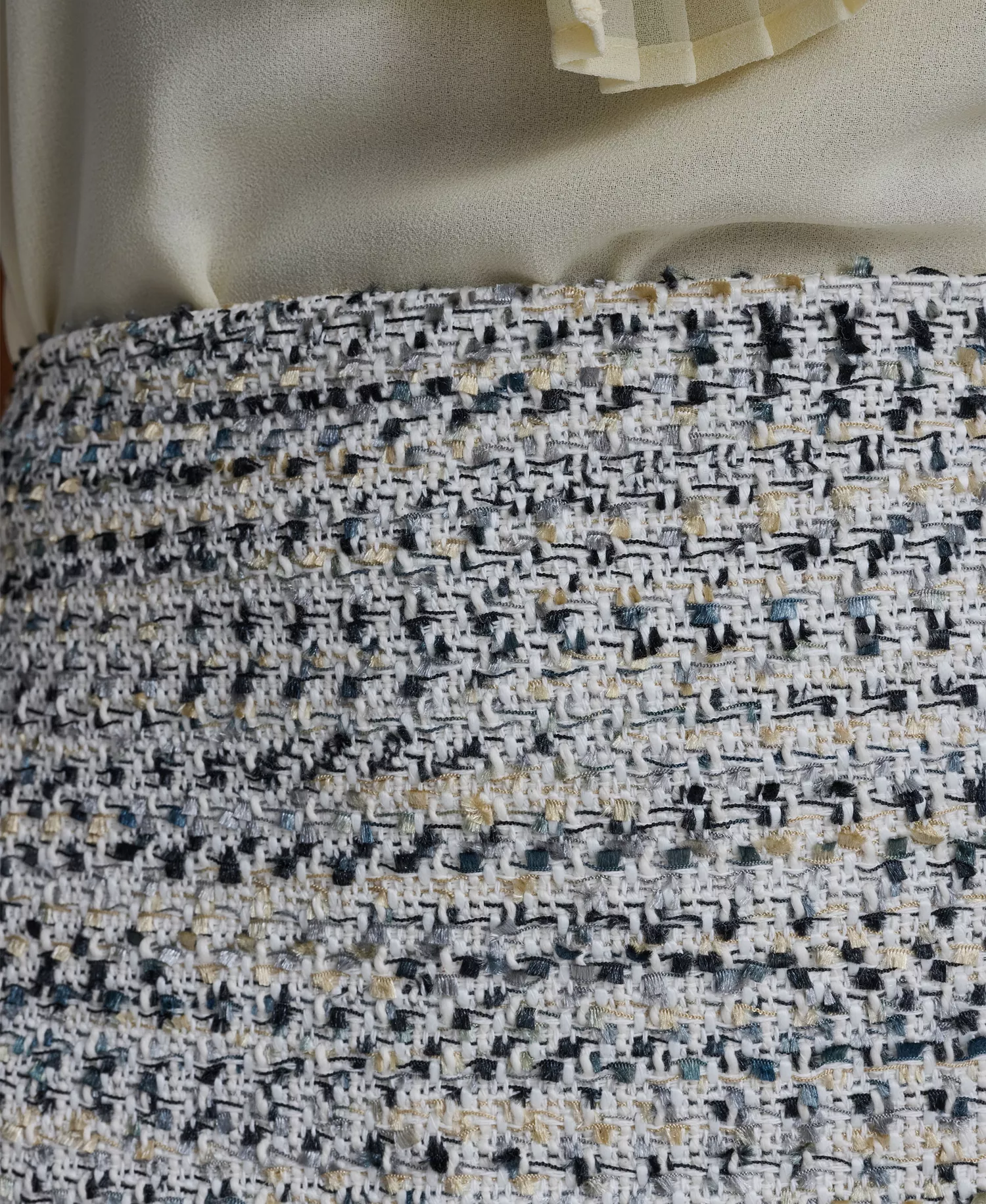 Women's Tweed Short Pencil Skirt - Double Cream Multi - 10