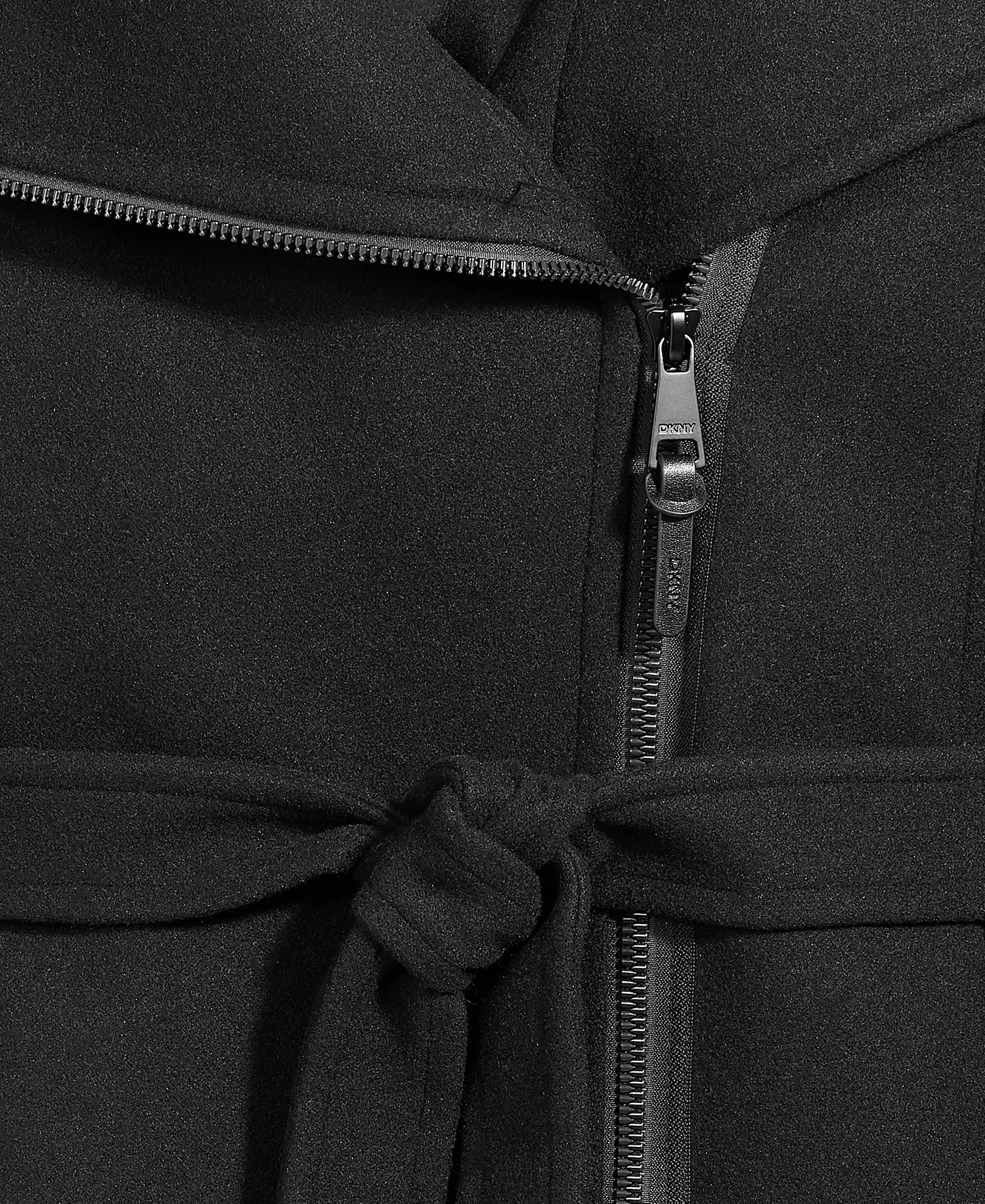 Women's Asymmetric Front-Zip Belted Coat, Exclusively at Macy's - Black - L