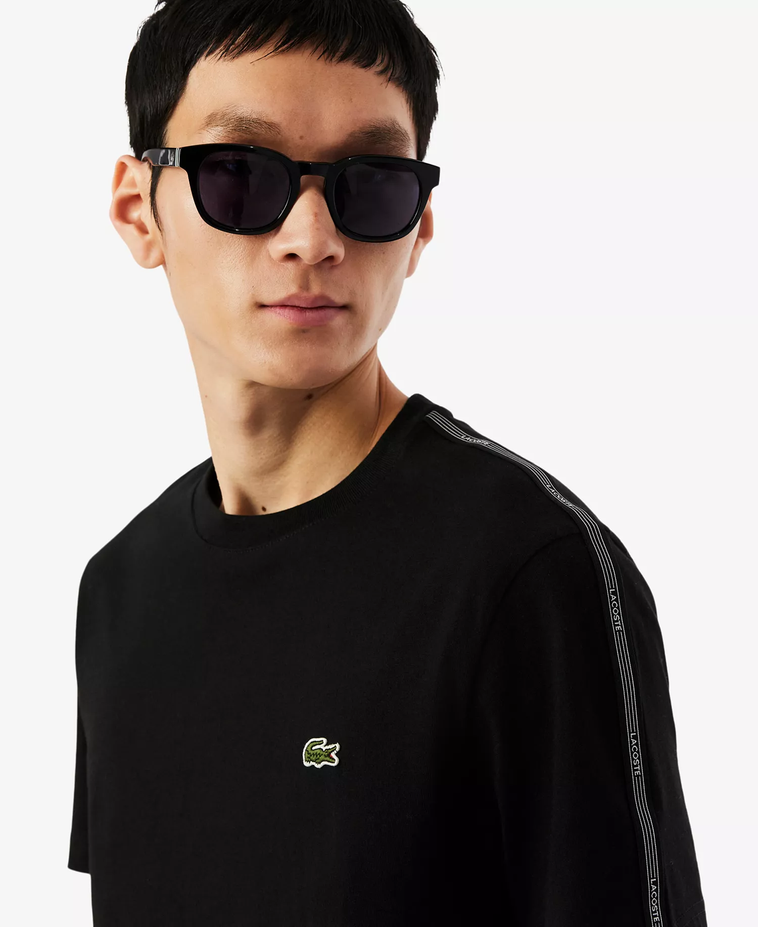 Men's Crewneck Branded Stripe Band T-Shirt - Black - 2XL