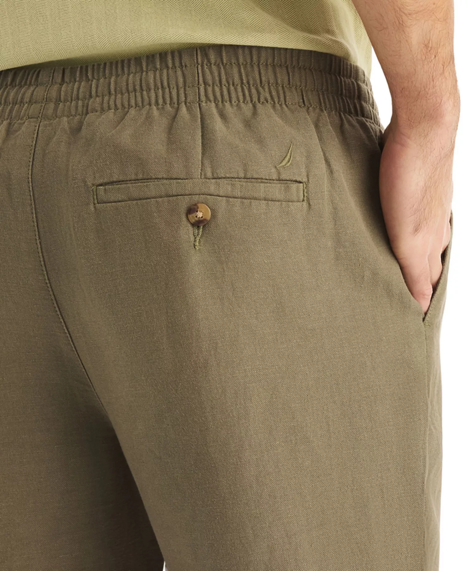 Men's Regular-Fit Linen-Blend Drawstring Pants - Hillside Olive - 2XL