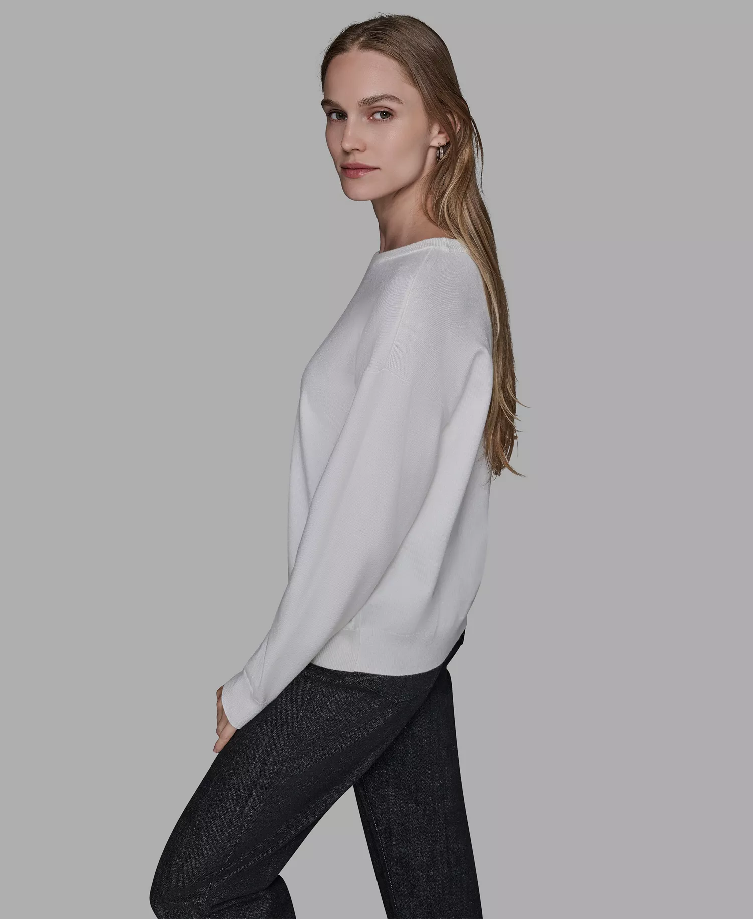 Women's Kool Karl Crewneck Sweater - Soft White/Black - XL